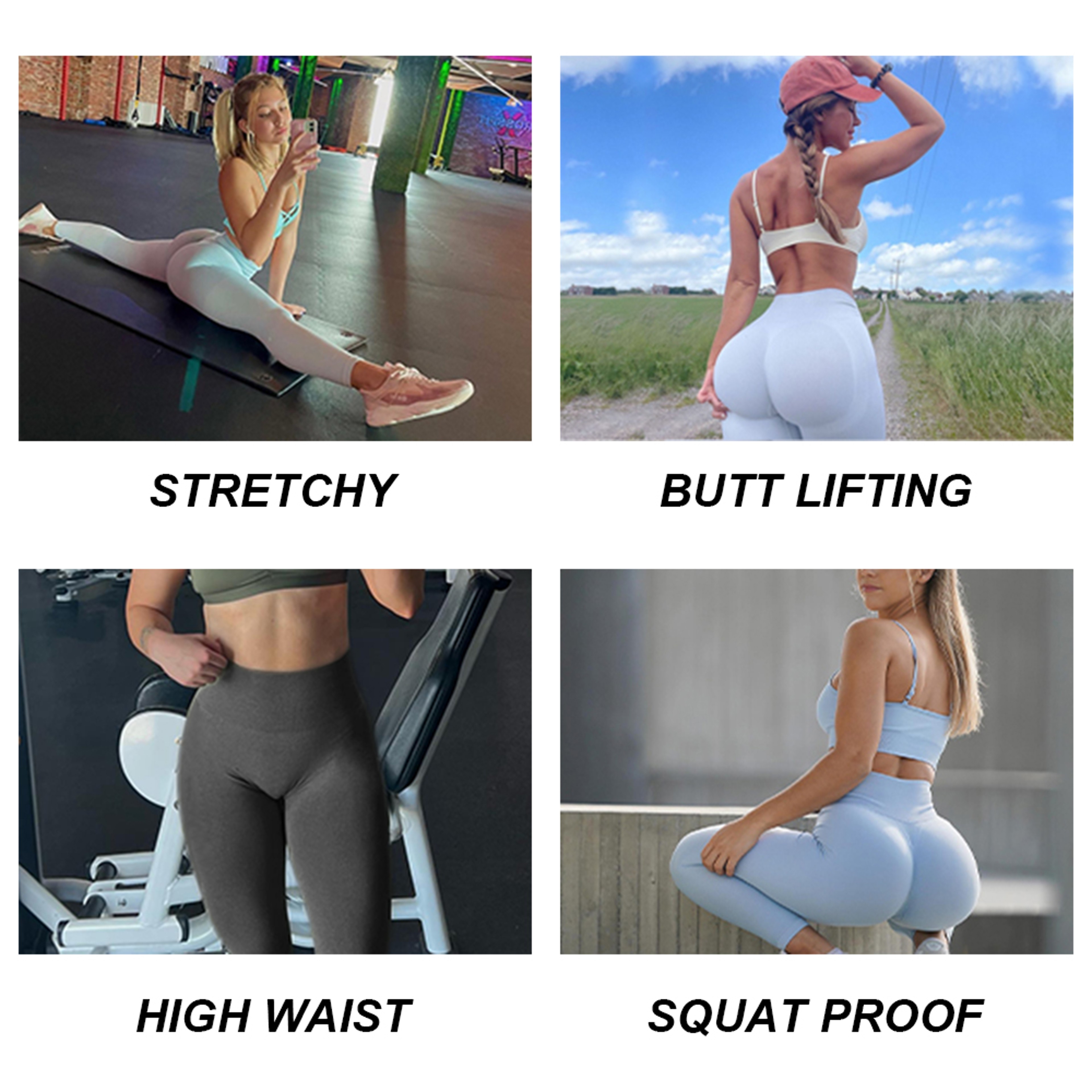 Seamless Push Up Leggings for Women High Waist Tummy Control Yoga Pants with Butt Lifting Design