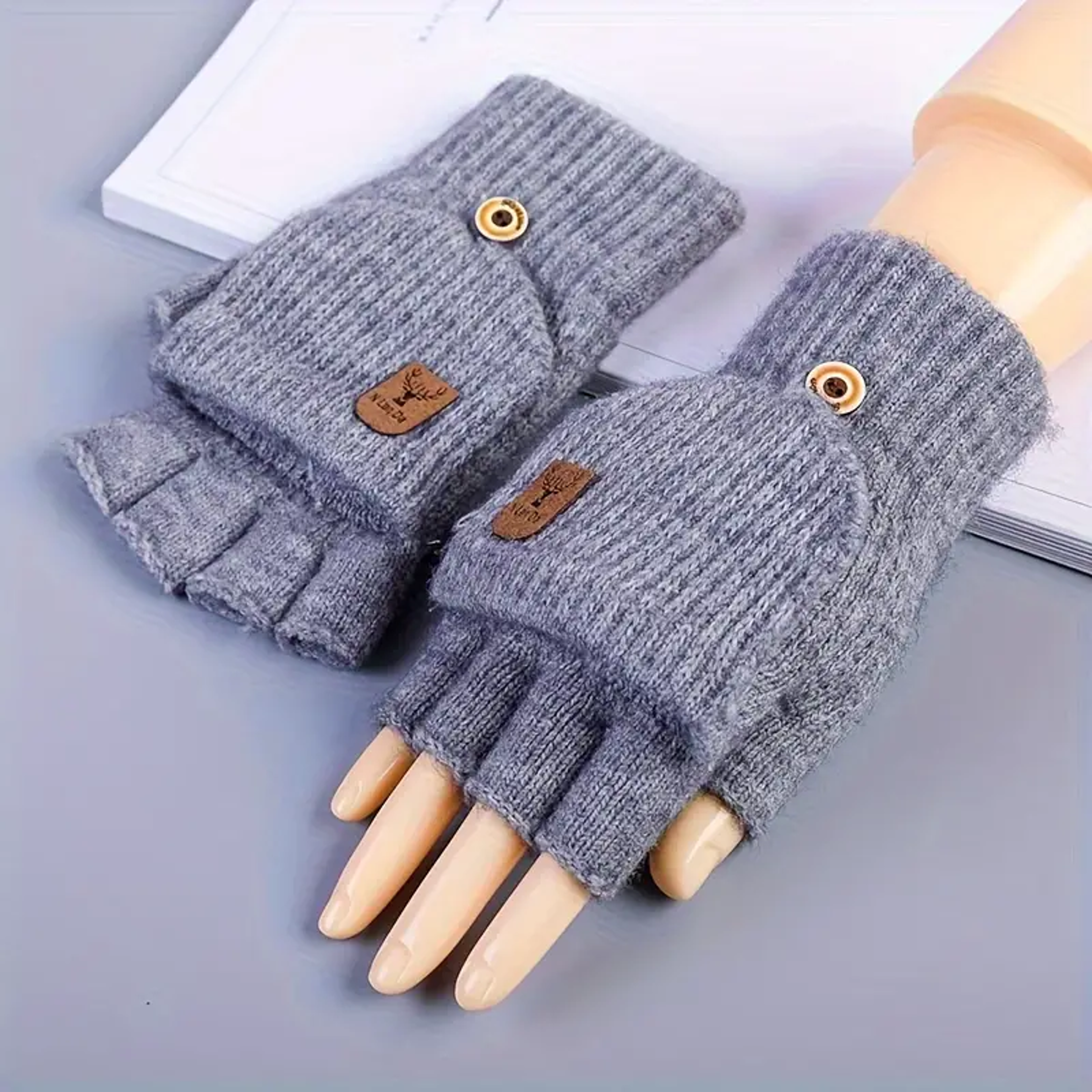 Thickened Fingerless Gloves Warm Touchscreen Gloves for Students, Men & Women – view 9