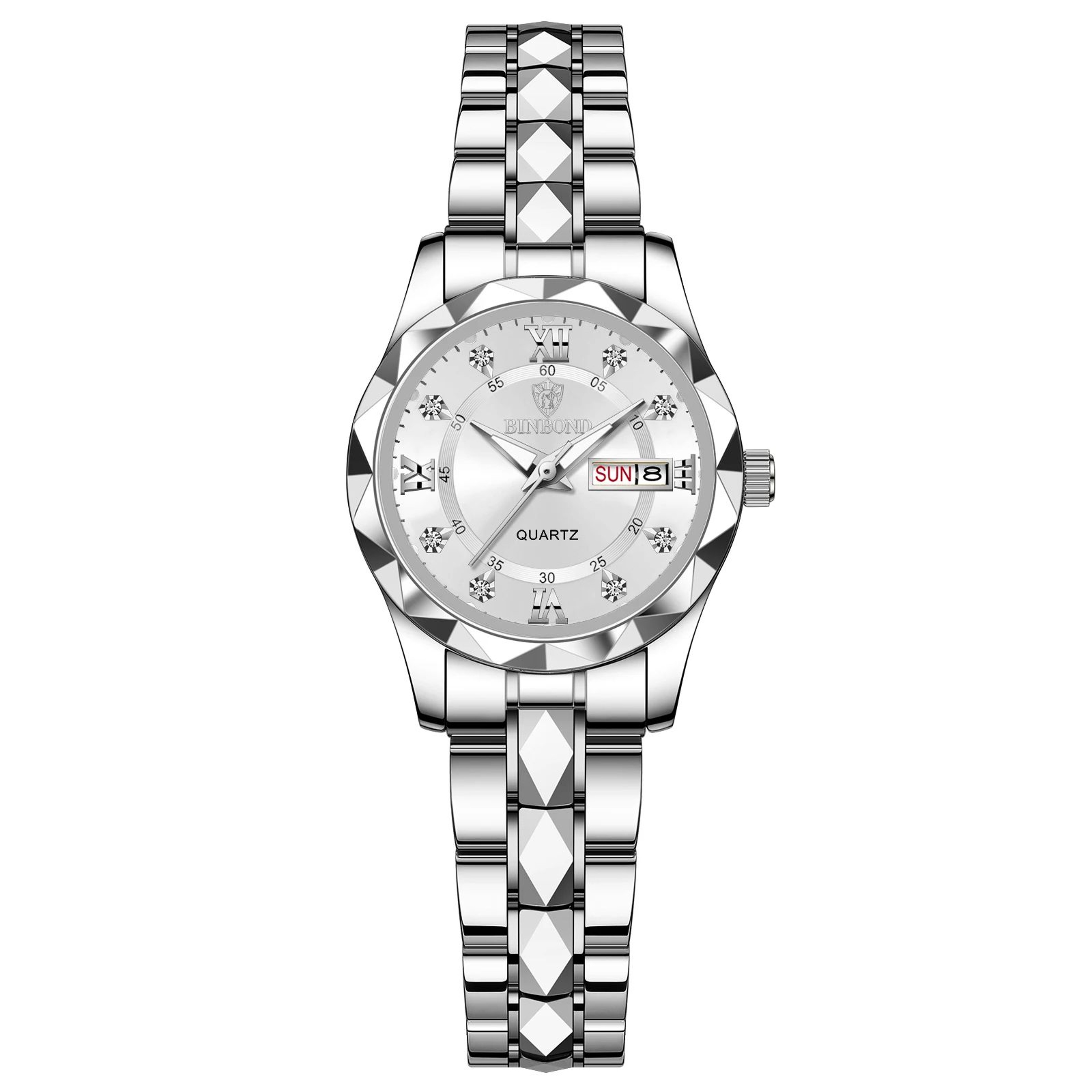 BINBOND B2521 Luxury Fashion Business Womens Quartz Watch Waterproof Week Date Sport Wristwatch 6