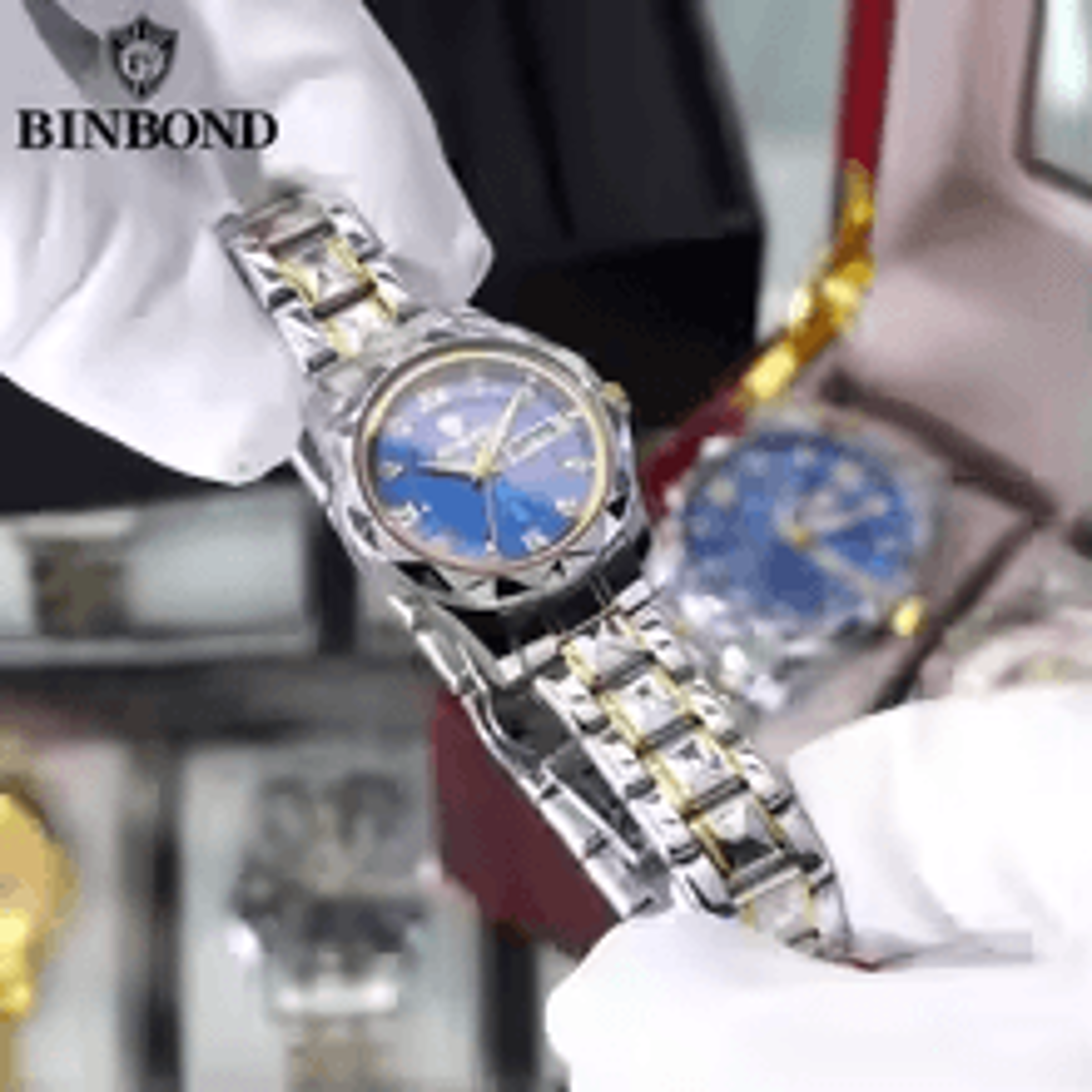 BINBOND B2521 Luxury Fashion Business Womens Quartz Watch Waterproof Week Date Sport Wristwatch 0
