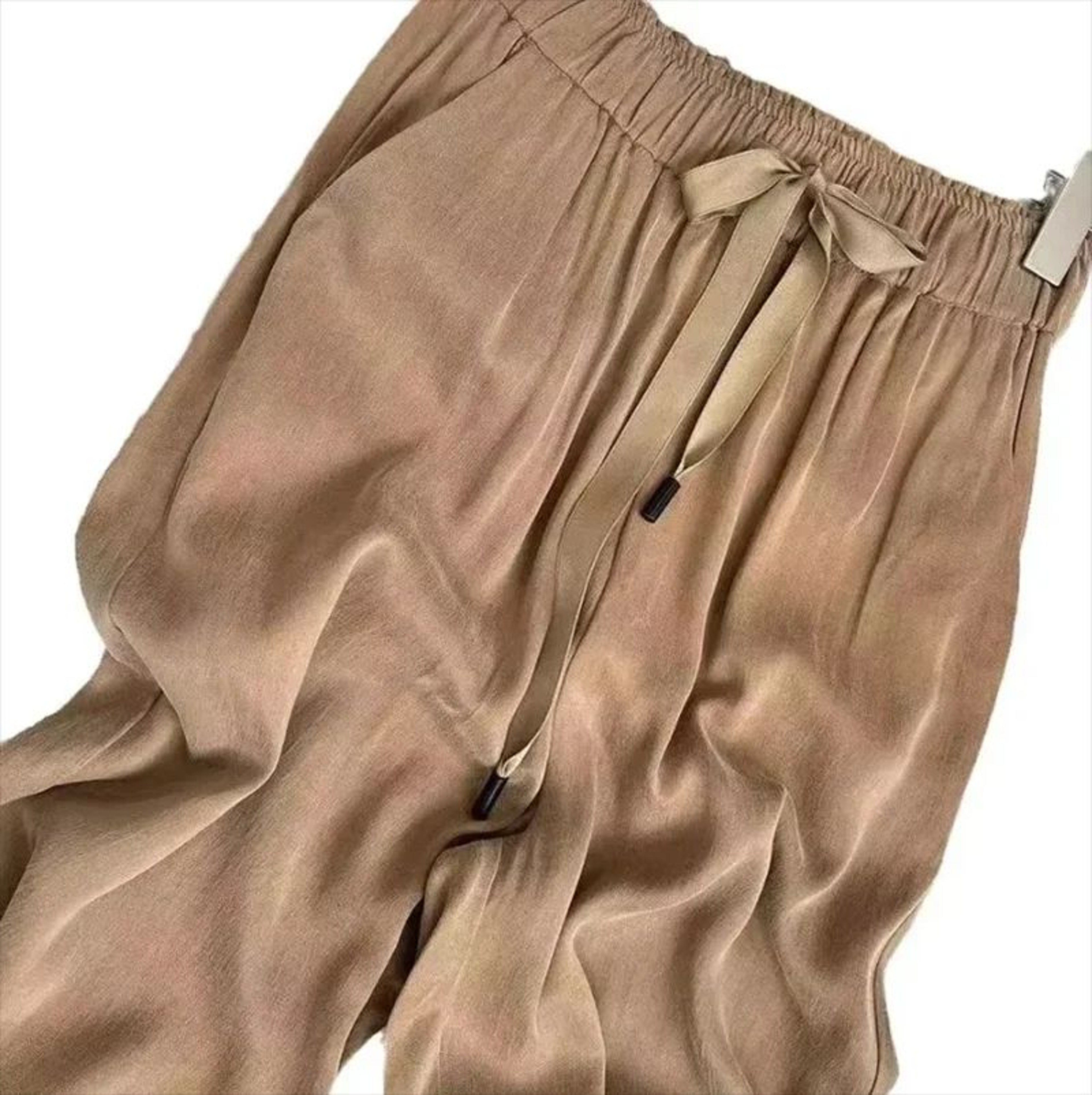 Acetic Acid Ice Silk Wide Leg Pants New Summer Thin Satin Casual Trousers For Women High Waisted St 3