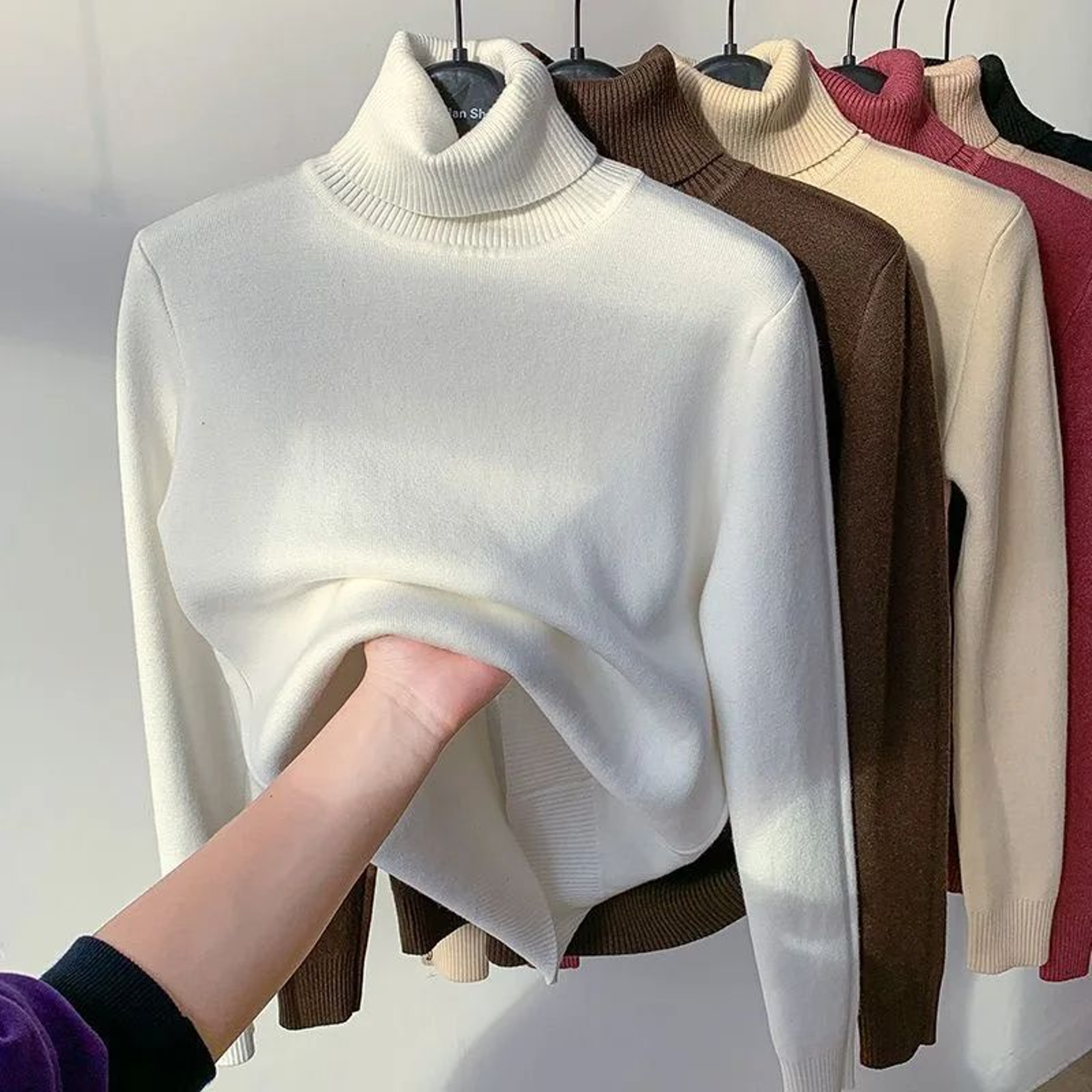 Turtleneck Winter Sweater For Women Elegant Thickened VelvetLined Knit Pullover Slim Fit Knitted Ju 8