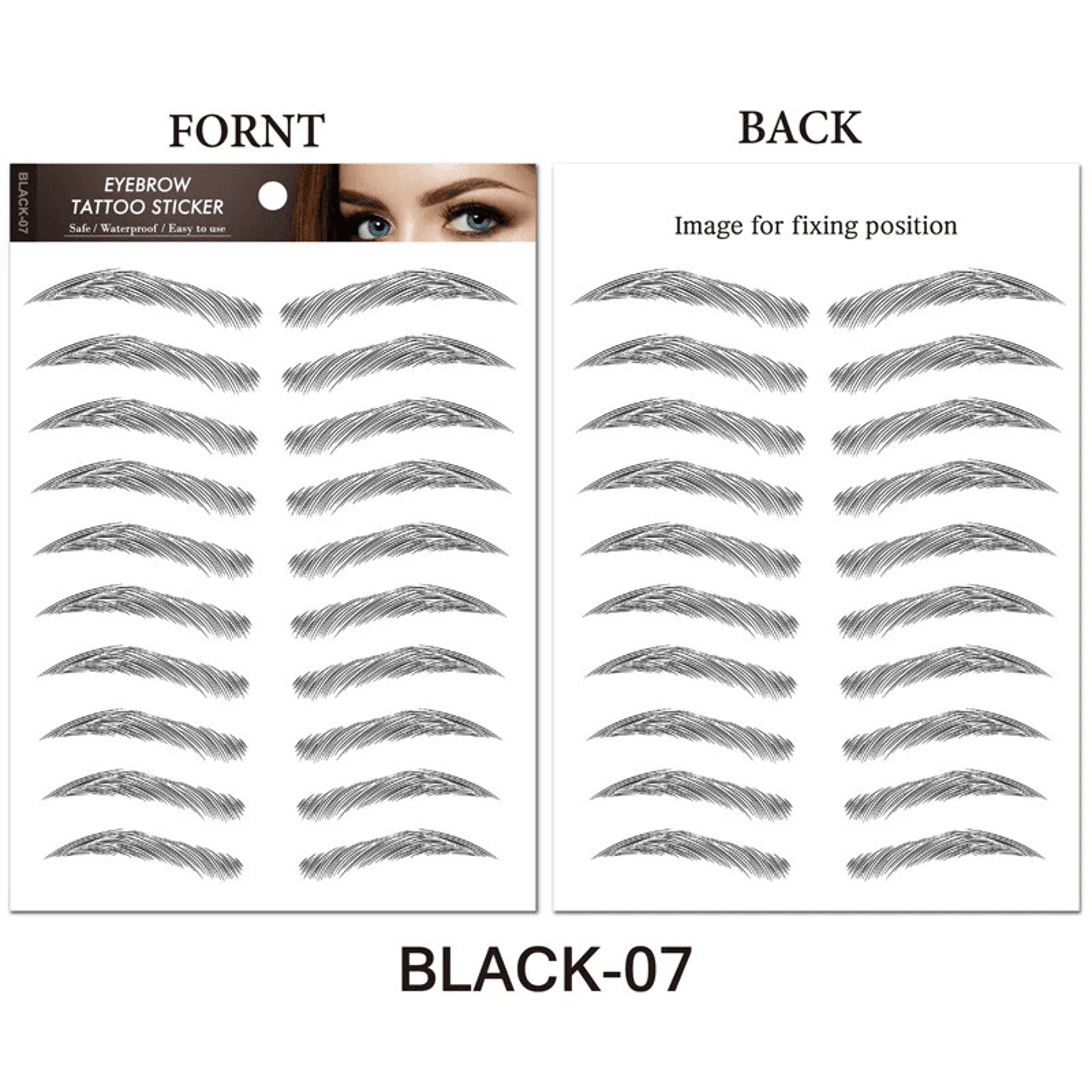 Brow Liner Sticker 6D Bionic Tattoo False Eyebrow Stamp Waterproof Black Brown Reusable StickOn Eye 11