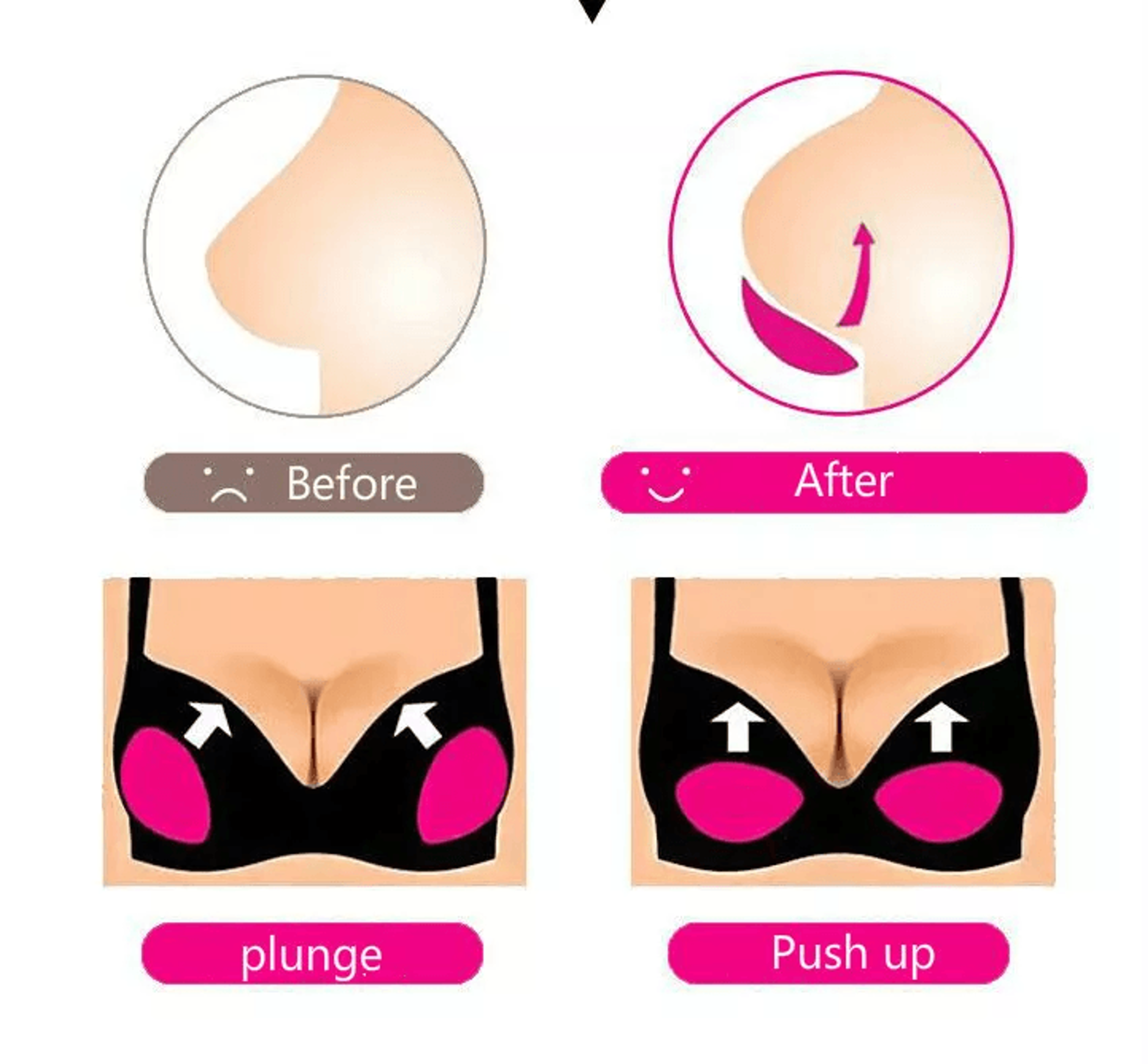 Silicone Insert Pads For Bras Gel Push Up Breast Enhancer Lift Plunge Bra Inserts For Bikini Swimsu 0