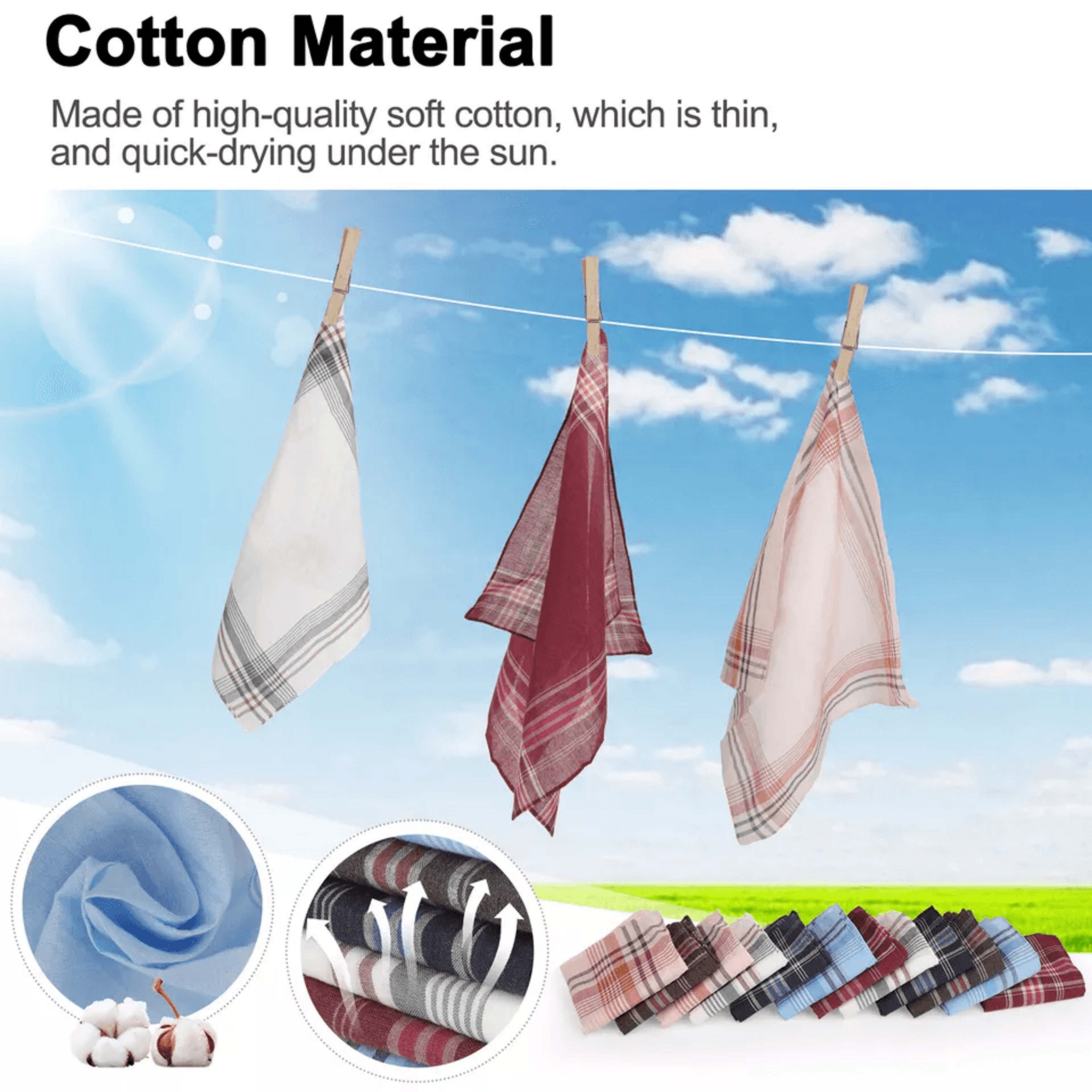 Men Handkerchiefs Classic Hankies Cotton Pocket Square Perfect Gift For Men 1