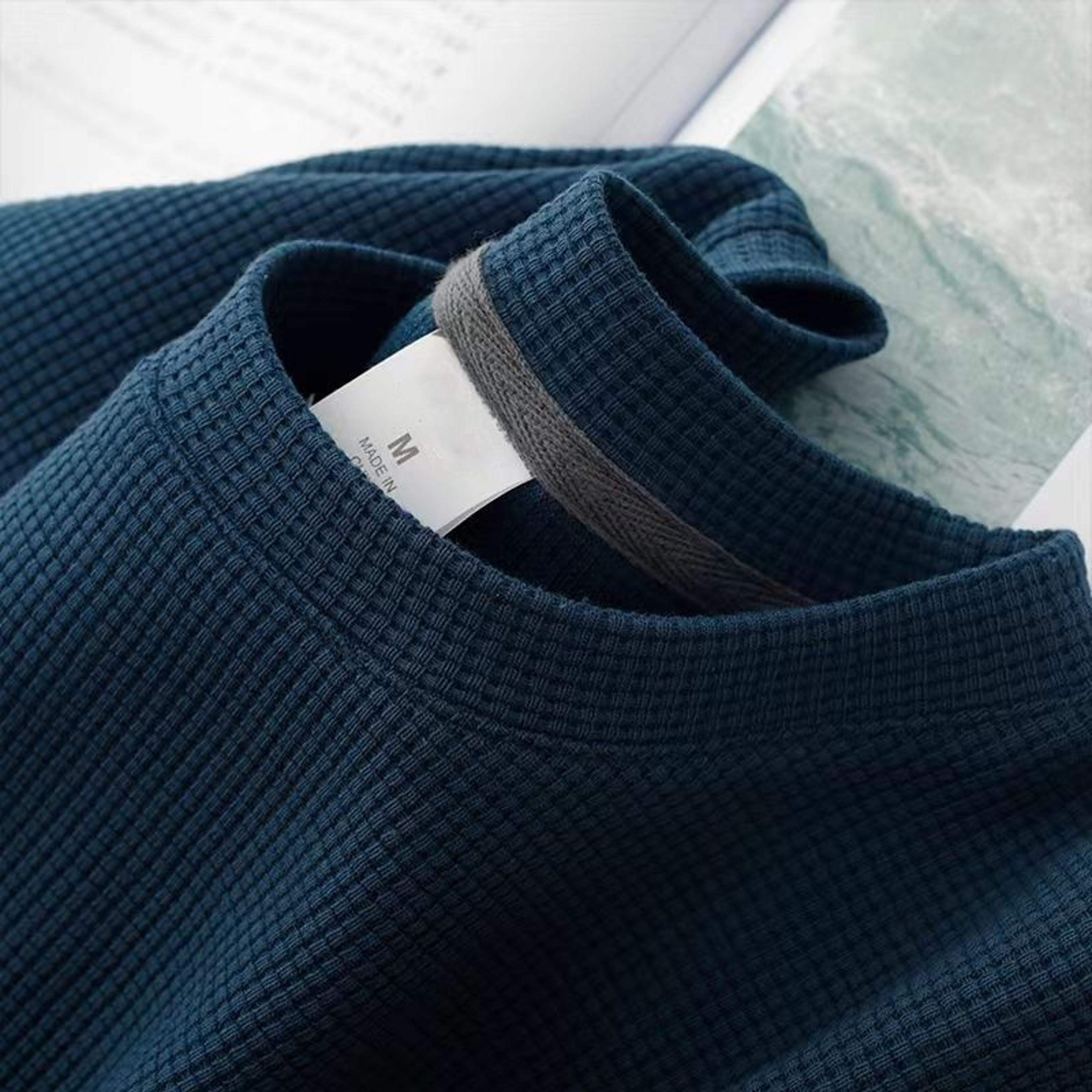 Mens New Summer Waffle Round Neck Short Sleeve T Shirt Comfortable  Breathable Short Sleeved Top Fo 7