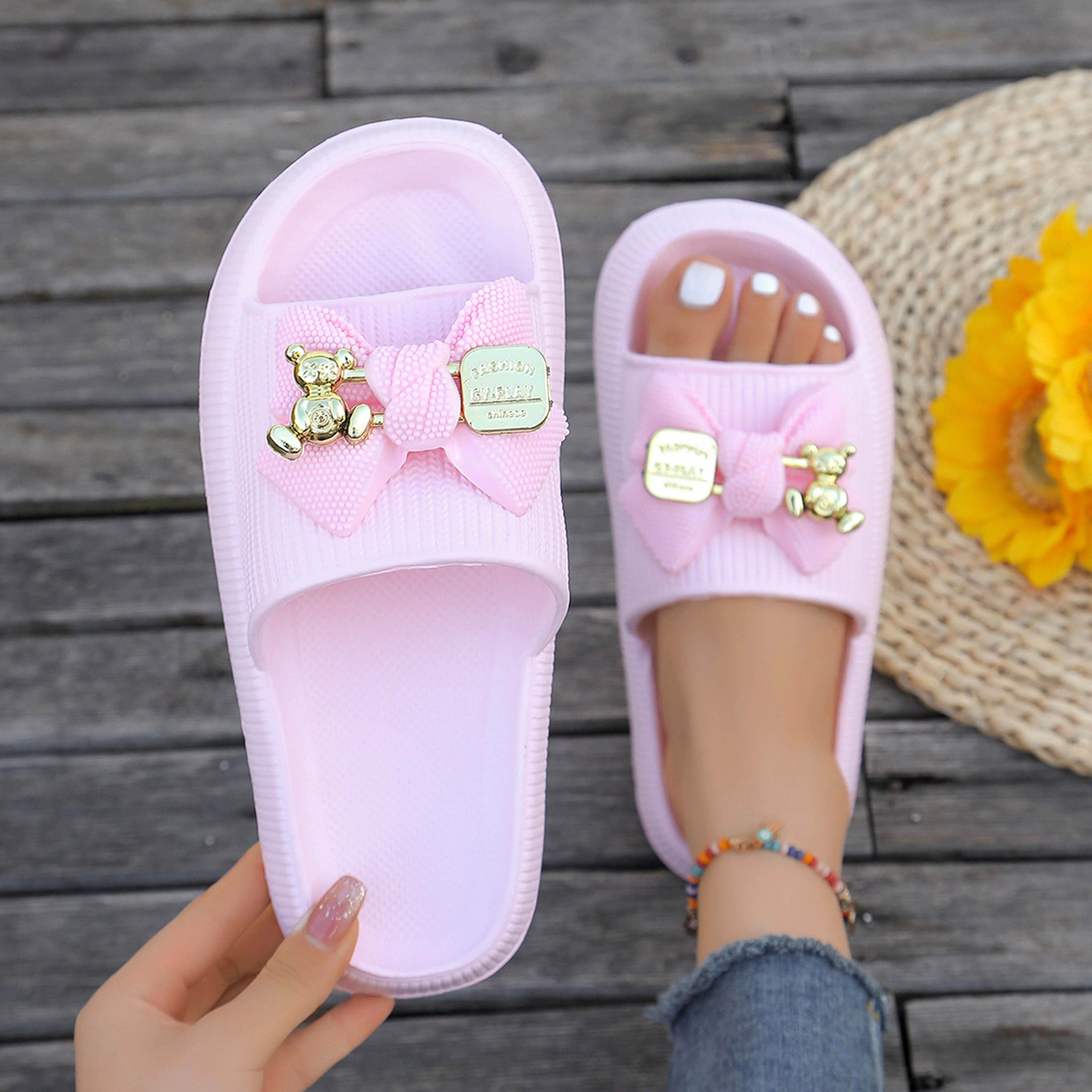 Cute Multi-Color Summer Women's Flip Flops with Phalaenopsis Flowers, Sweet Slippers for Vacation and Party – view 16