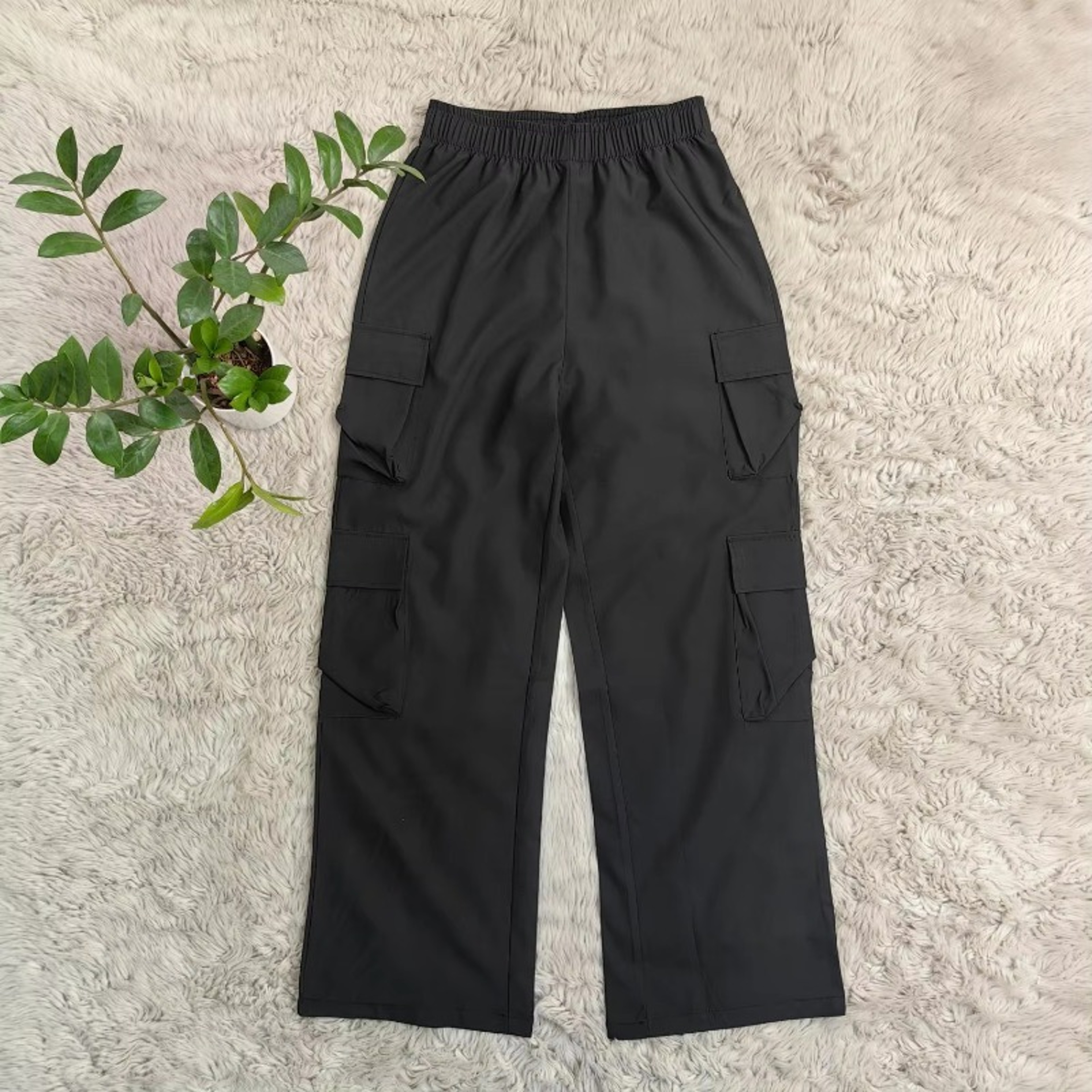 Women's Straight Cargo Pants High Waist Baggy Trousers Y2K Streetwear Vintage Wide Leg Casual Pants with Pockets – view 5