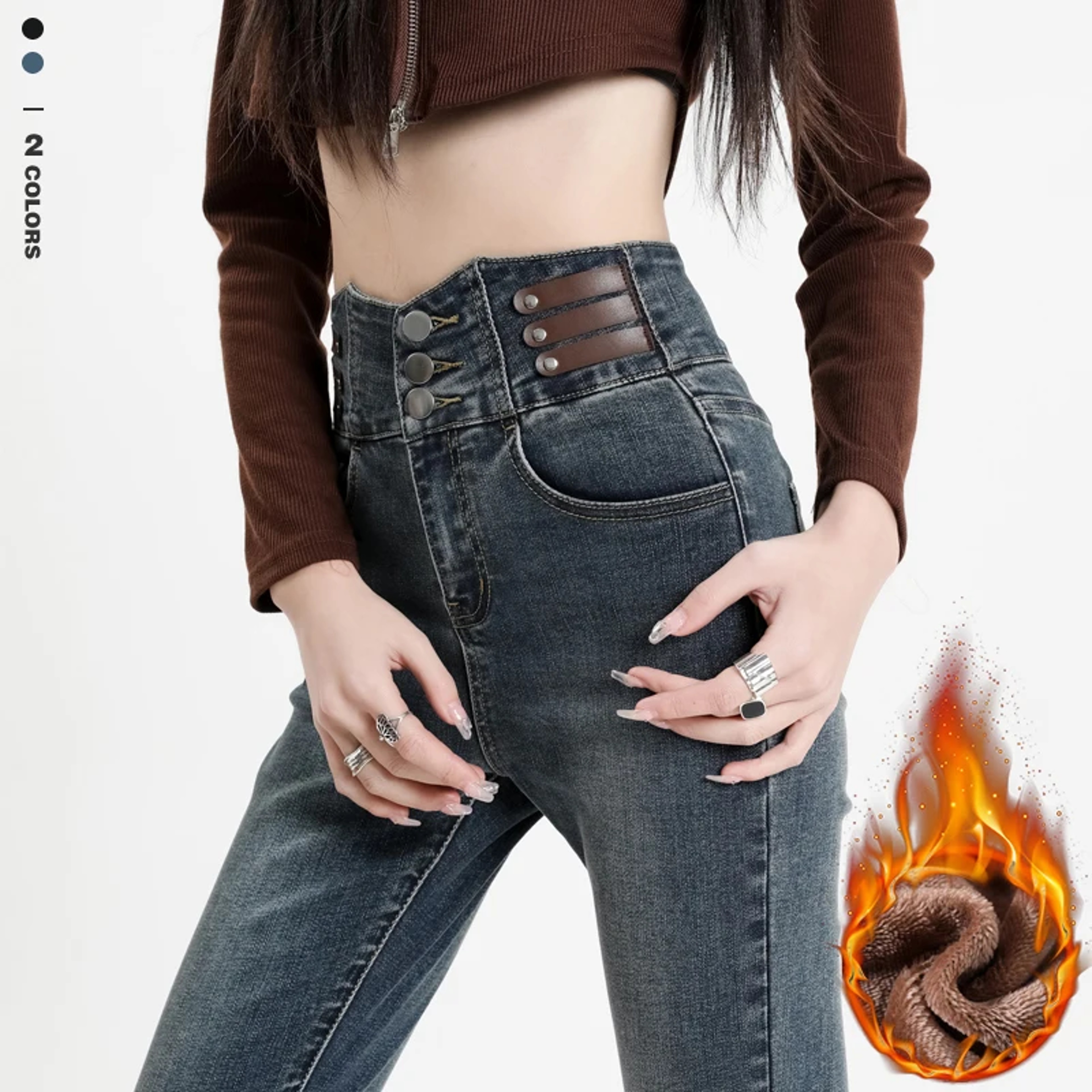 Winter Warm Jeans Women Fleece Thickened Stretch Skinny Pencil Pants High Waist Slim Fashion Velvet 0