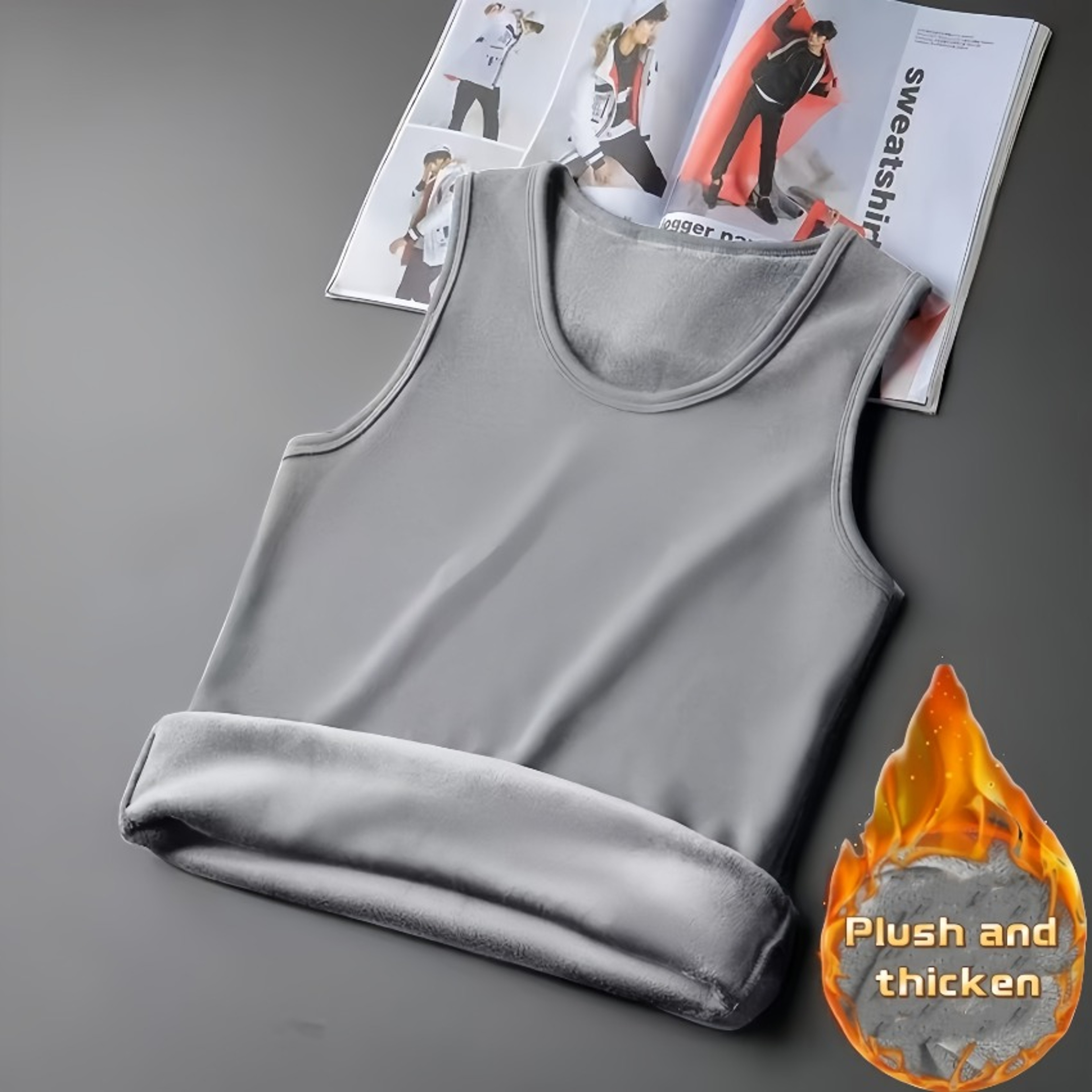 Mens Warm Thermal Underwear Autumn Winter Sleeveless Vest Thickening Thermo Lingerie Soft Fleece Li 3