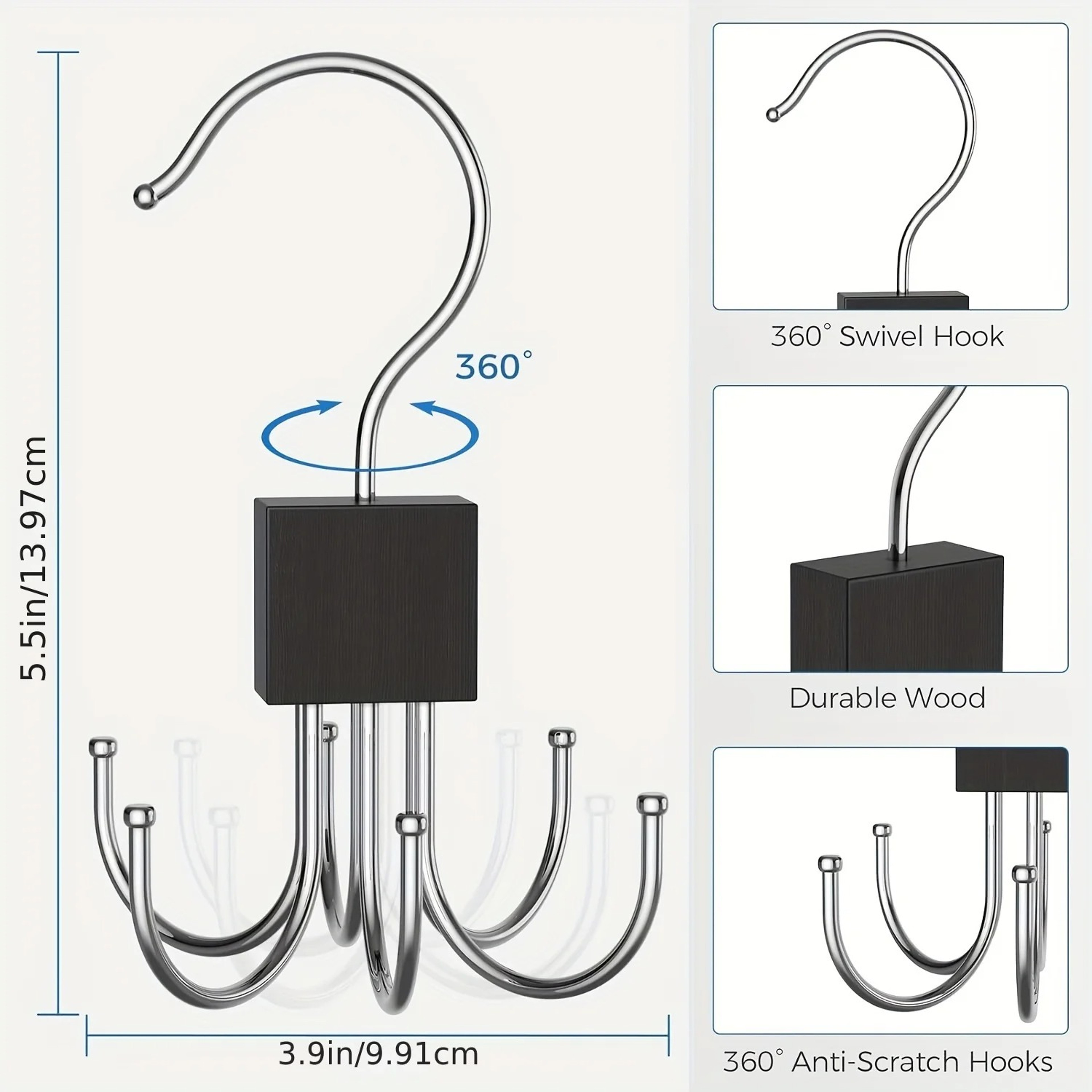 360° Rotatable Belt Hanging Hook, Space-Saving Multifunctional Storage Solution – view 1
