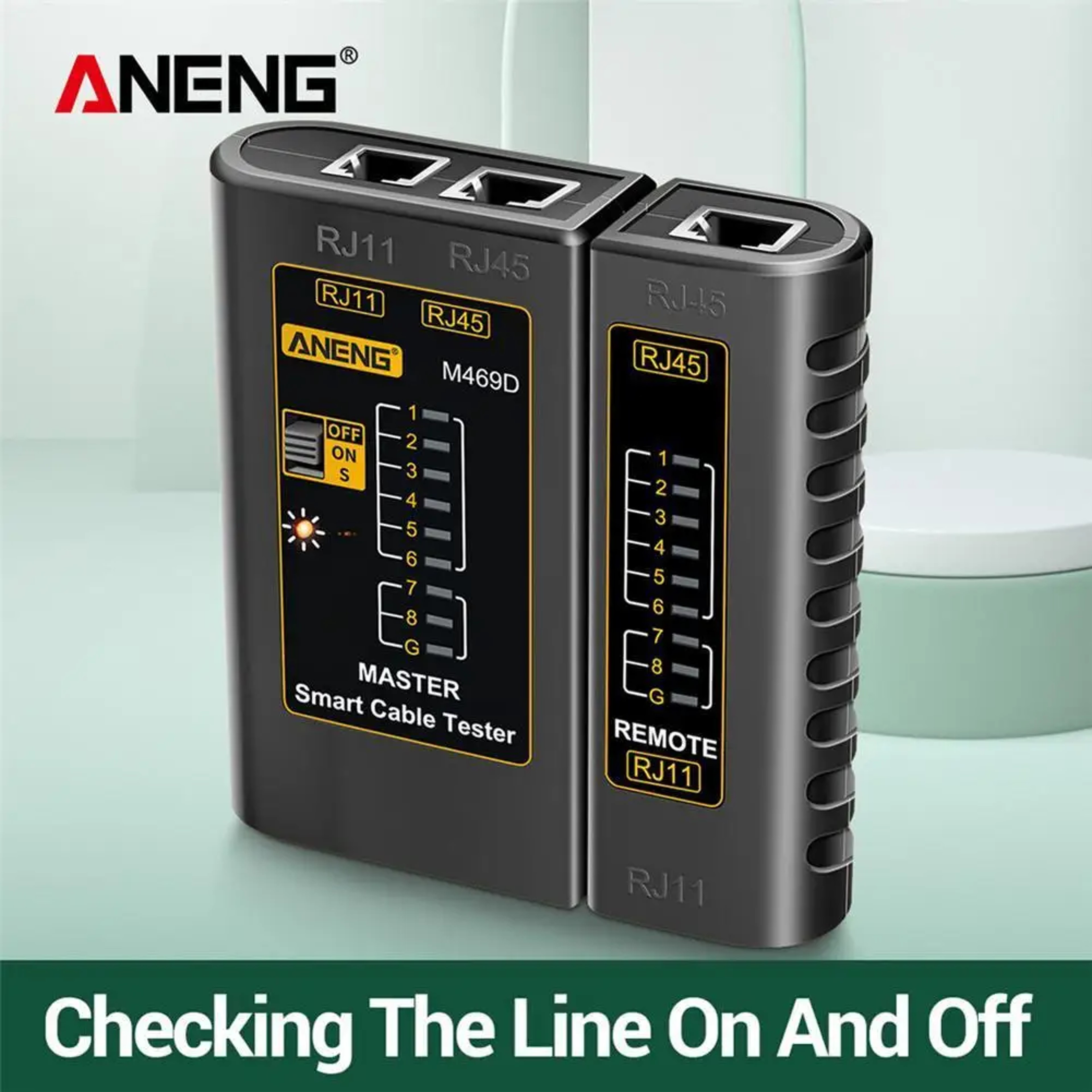 M469D LAN Cable Tester for RJ45/RJ11, Network Line Tracker & Diagnostic Tool – view 1