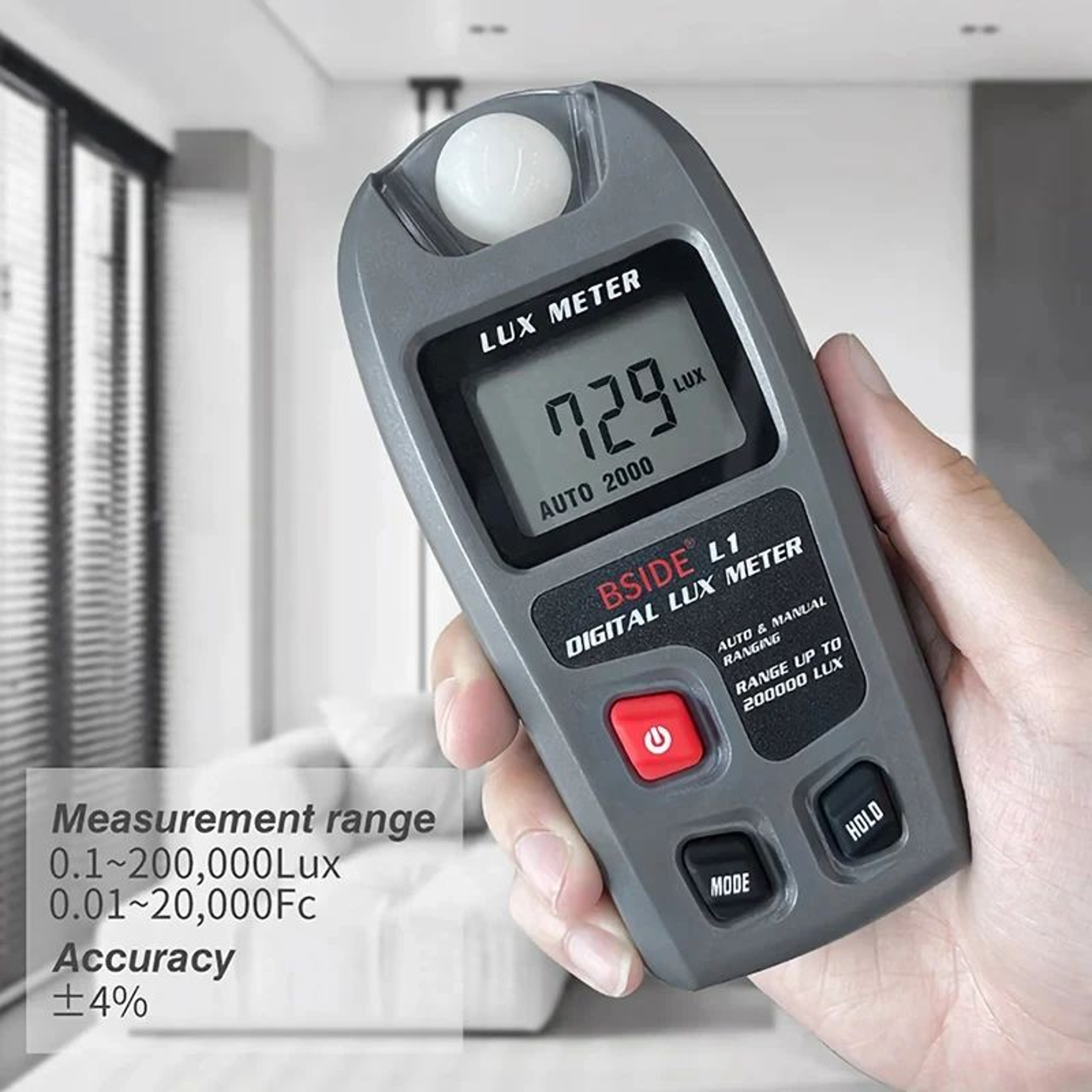 Portable Lux Meter Digital Illuminometer Light Tester Fc With LCD Screen  Sensor 0
