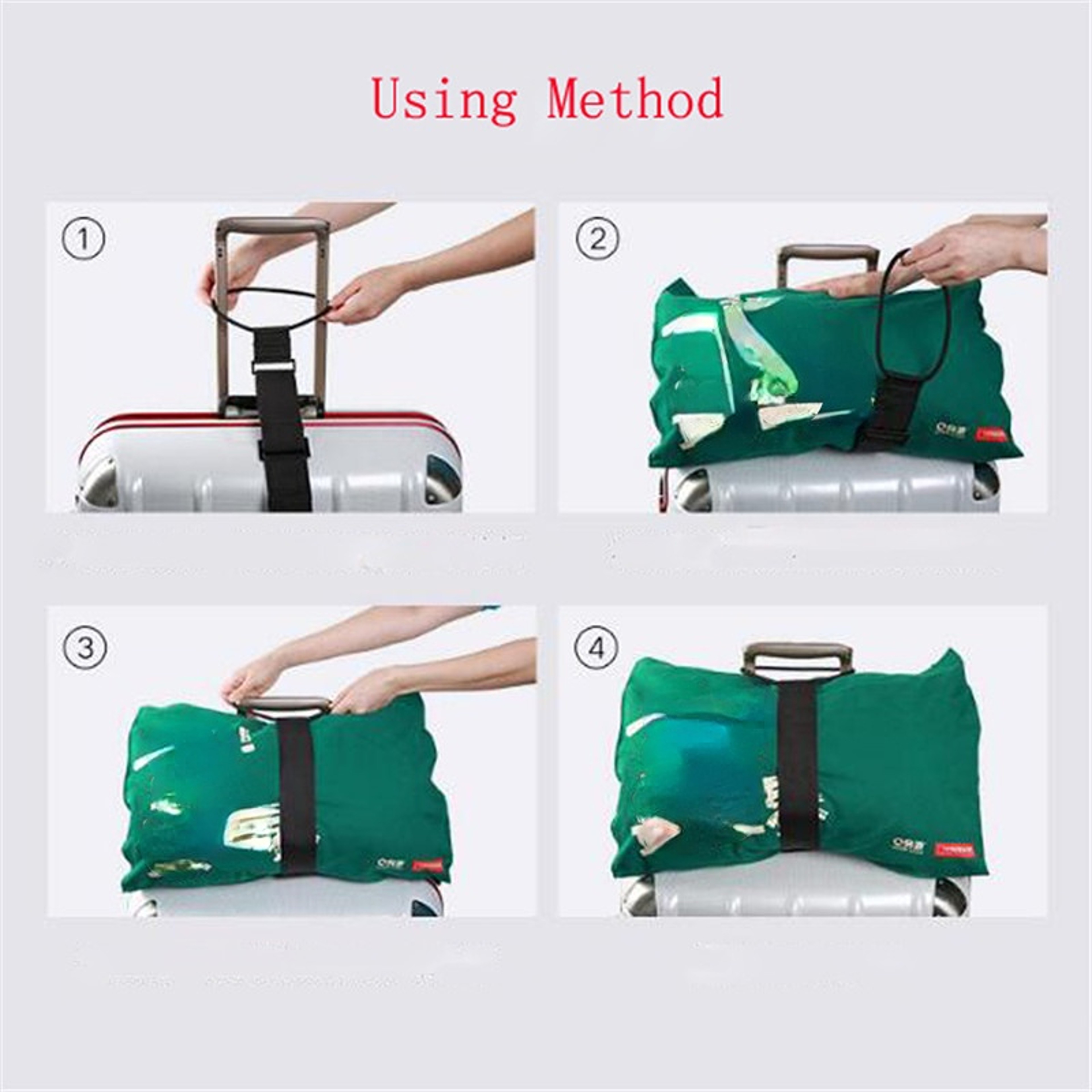 Adjustable Bungee Luggage Strap, Elastic Suitcase Belt for Travel Security & Convenience – view 3