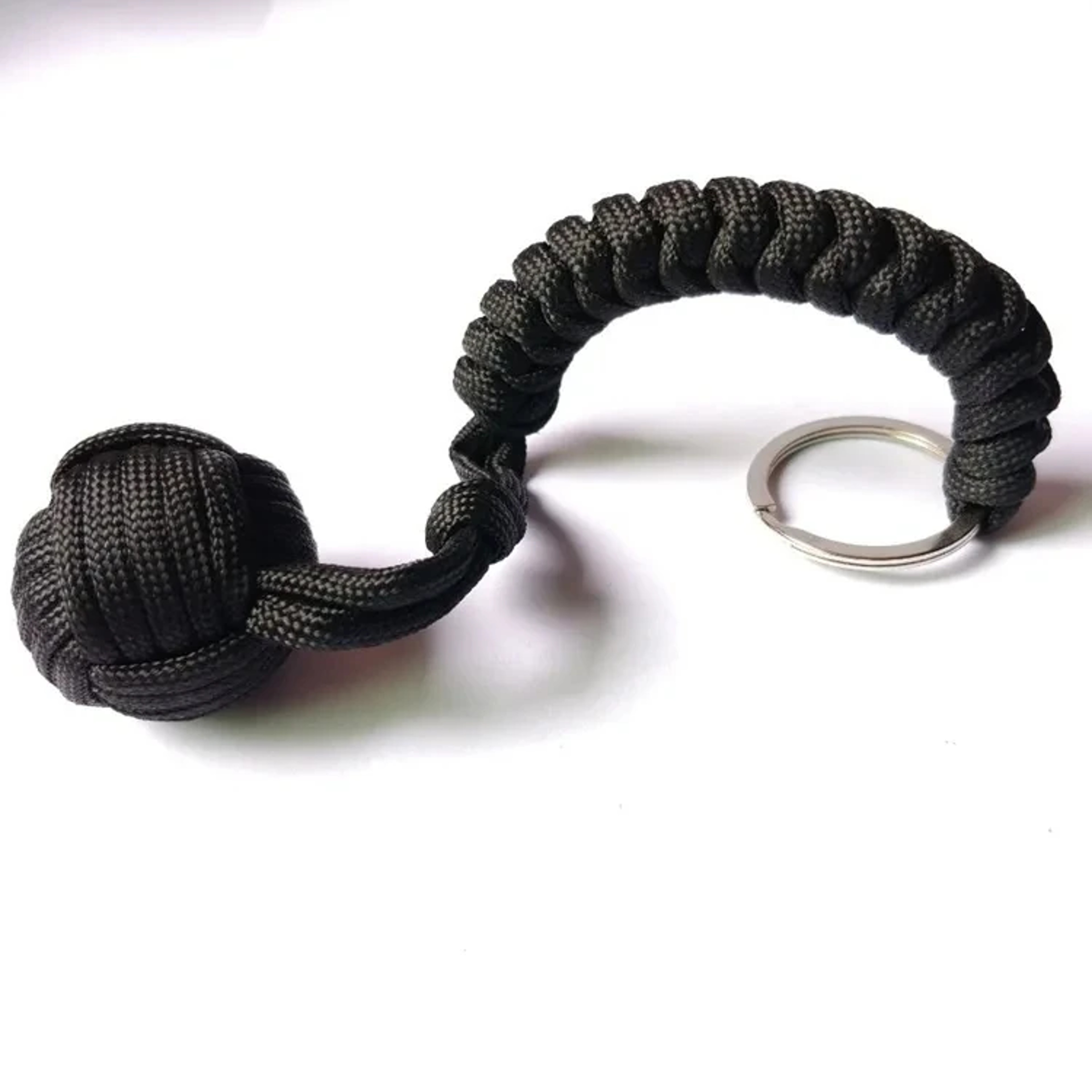 Outdoor SelfDefense Monkey Fist Keychain Paracord Survival Tool With Steel Ball 6