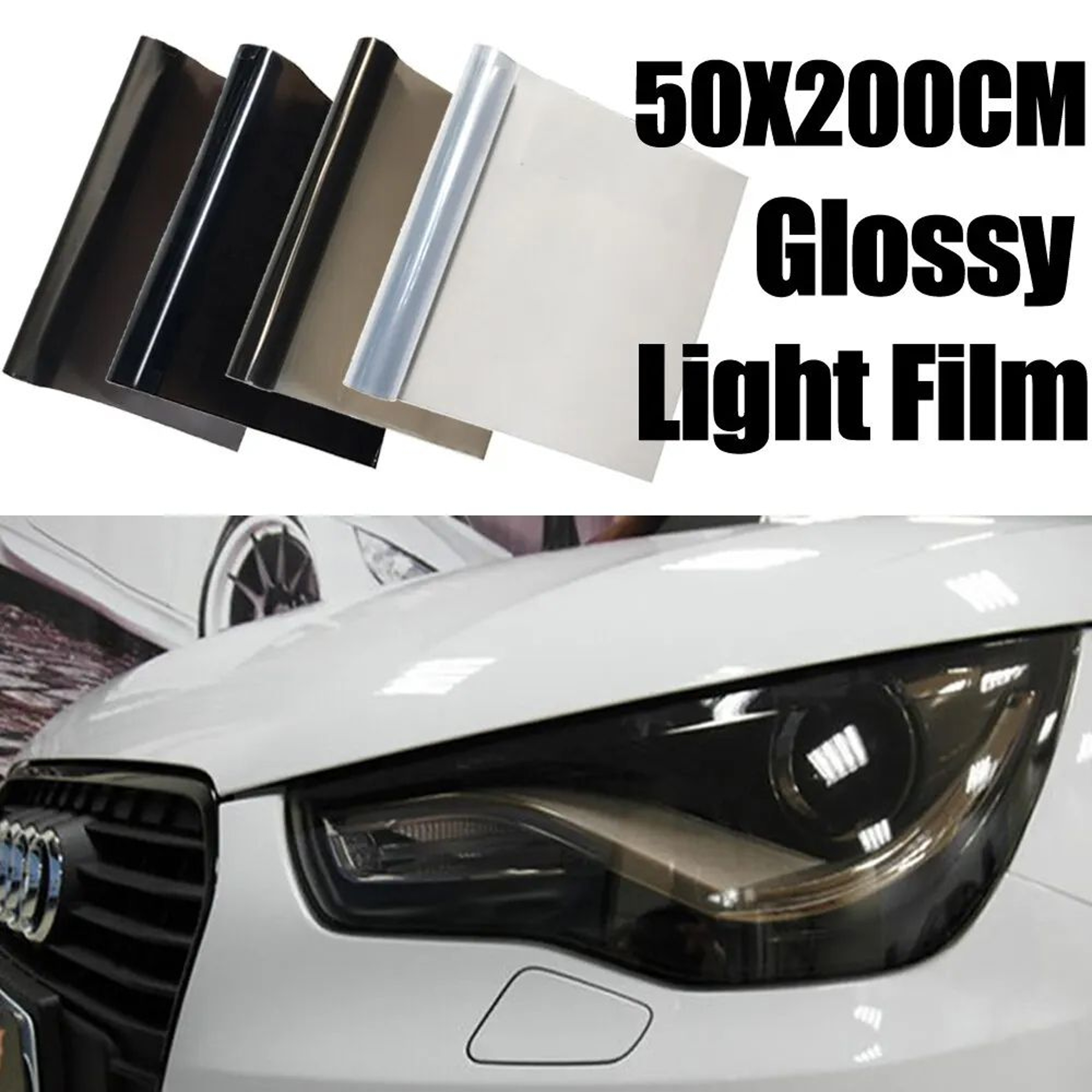 Car Headlight Tint Film Smoke Black PVC Vinyl Wrap For Fog Lights Taillights Waterproof Car Sticker 0