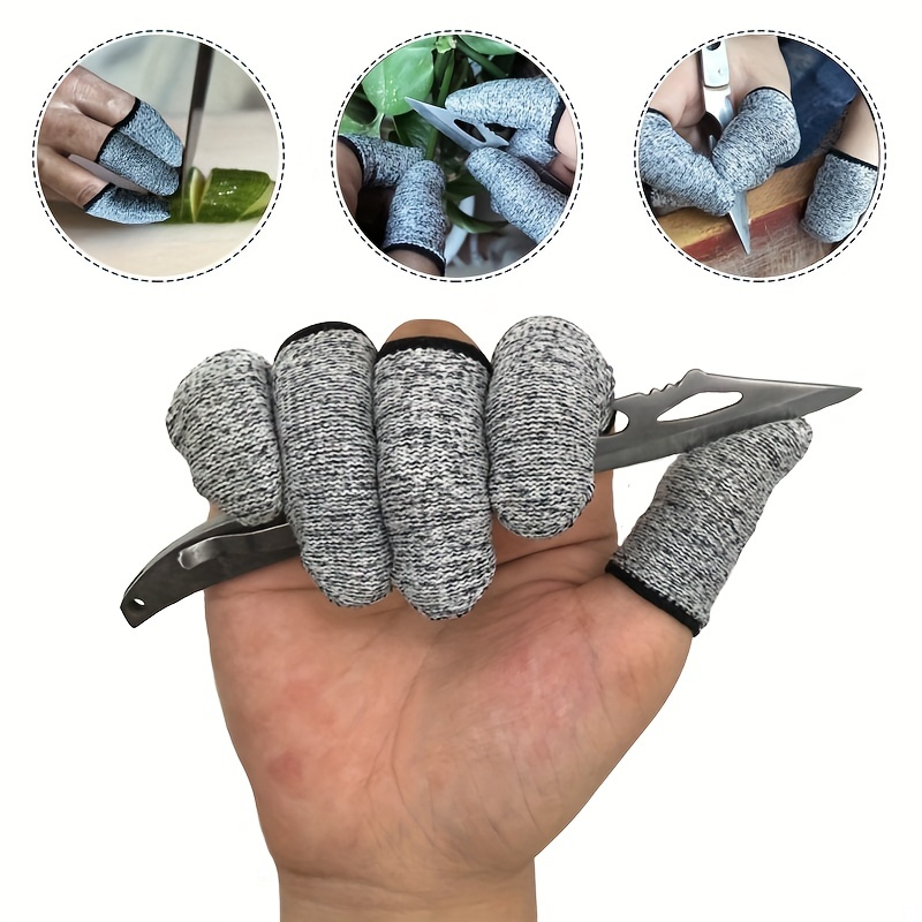 High Performance 10Pcs AntiCutting Finger Gloves Level 5 Protection For Kitchen  Outdoor Tasks 3
