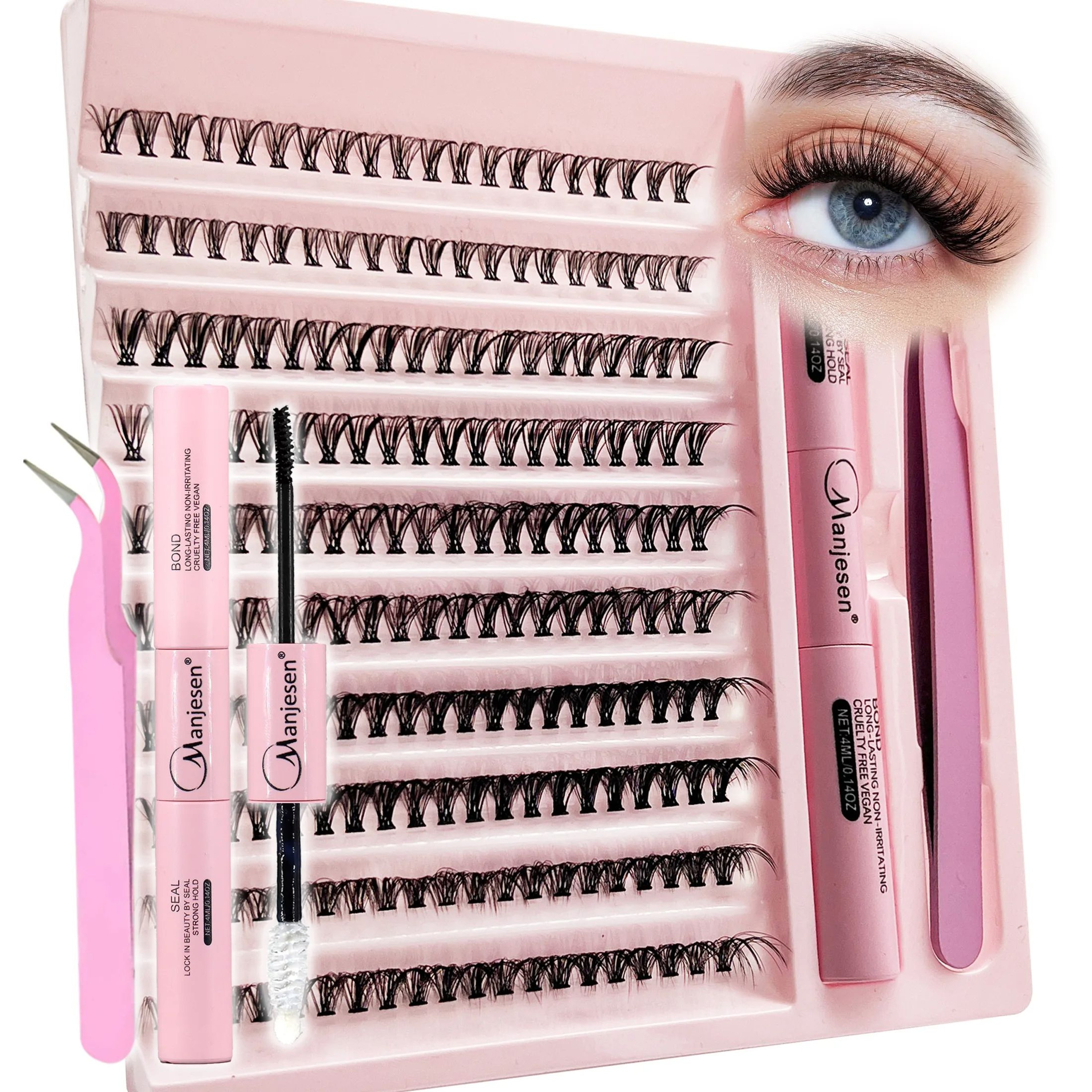 Lash Extension Kit Cluster Eyelashes With Bond And Seal Complete Home Eyelash Extension Set With Ap 0