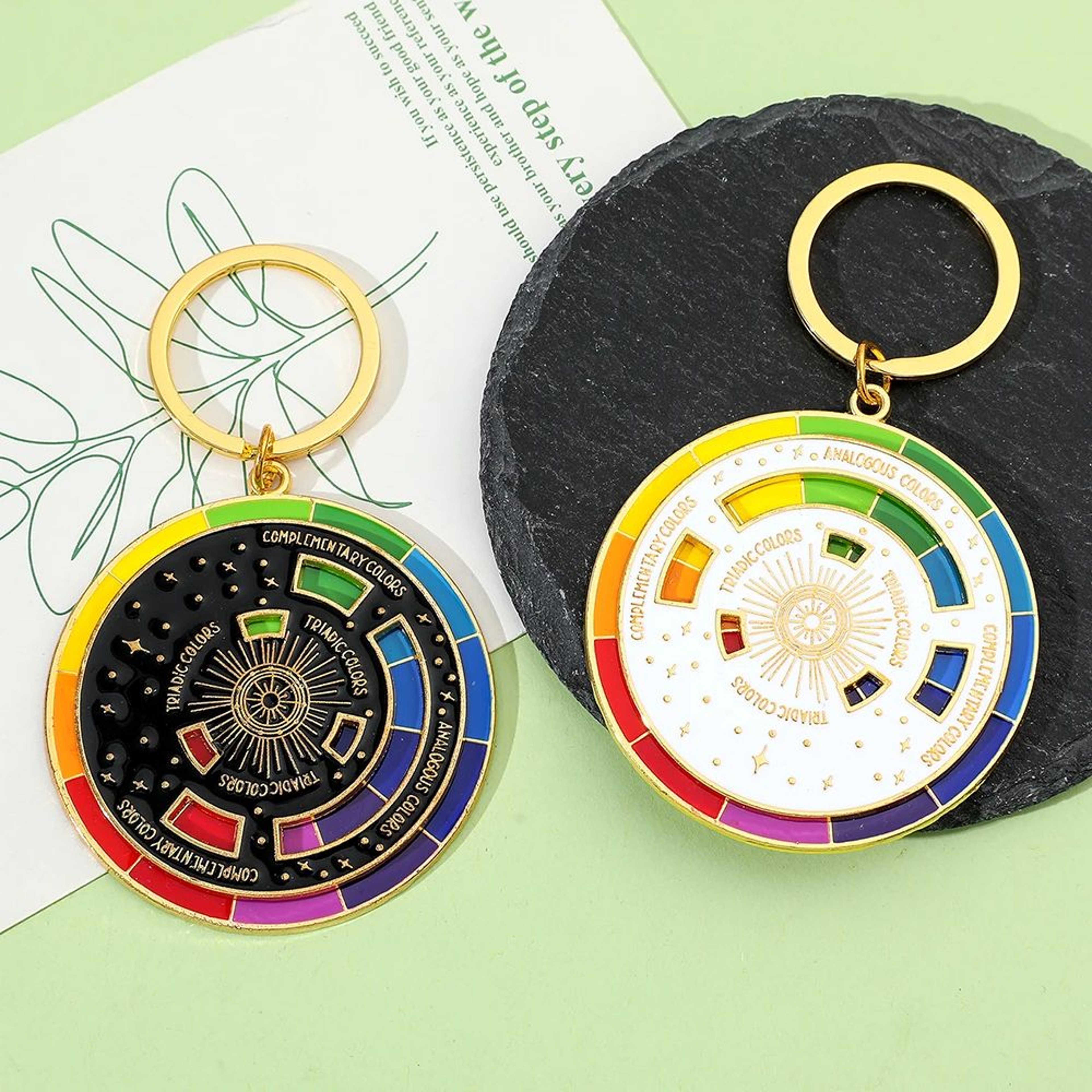 Color Wheel Keyring For Painters Interactive Art Keychain  Gift For Artists 0