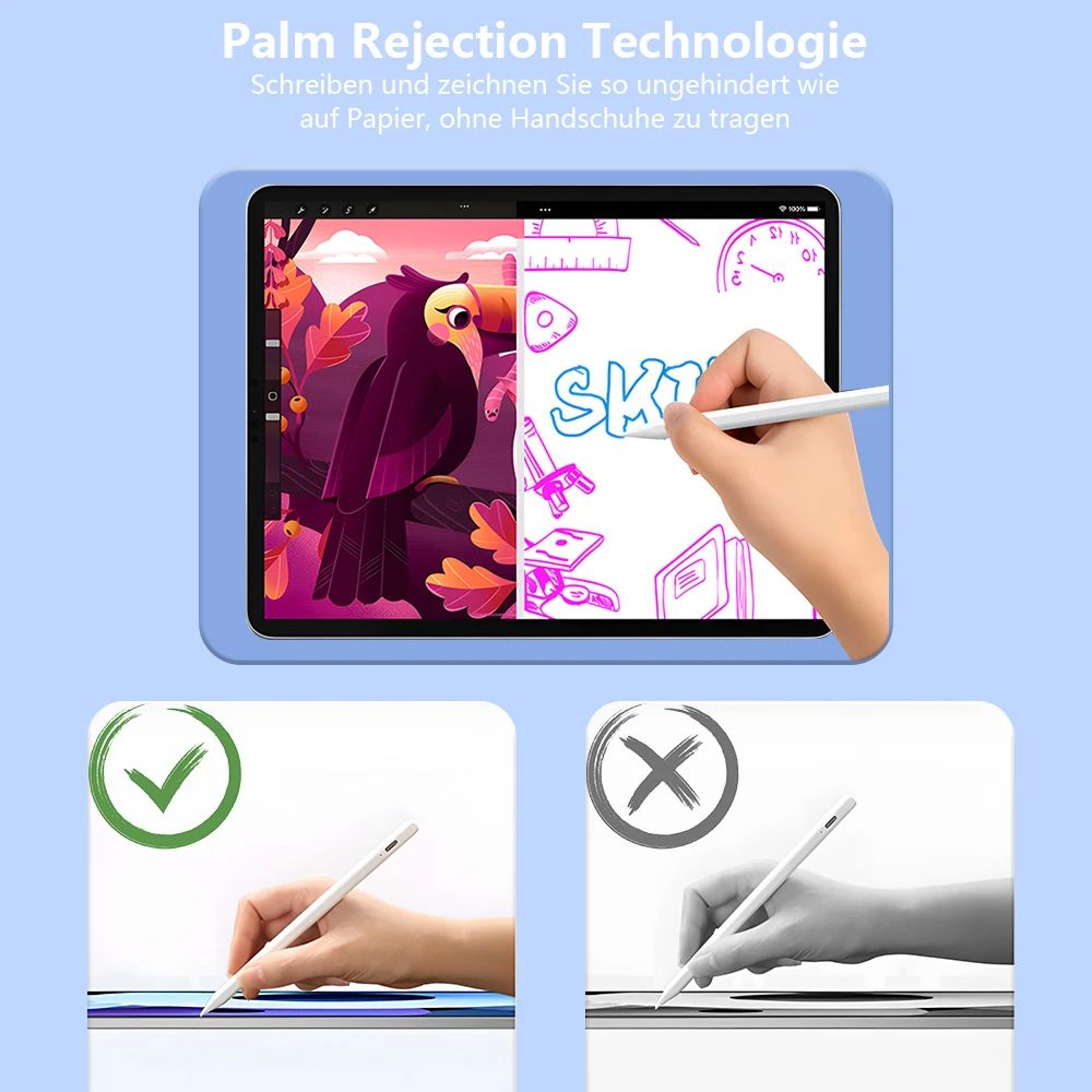 Stylus Pen For Apple IPad With LED Power Indicator Palm Rejection Touch Pencil Compatible With IPad 3
