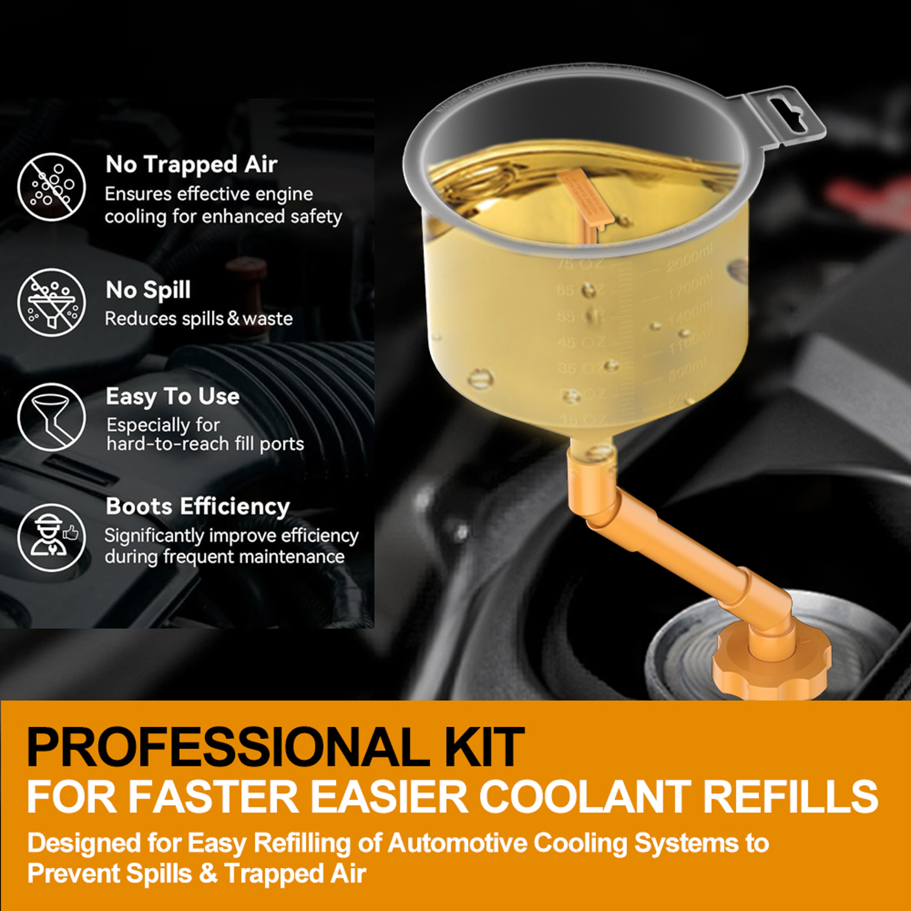 Car Filling Funnel Set 15Pcs SpillProof Plastic Spout Kit For Coolant Oil  Fluid Transfer  No Mess  3