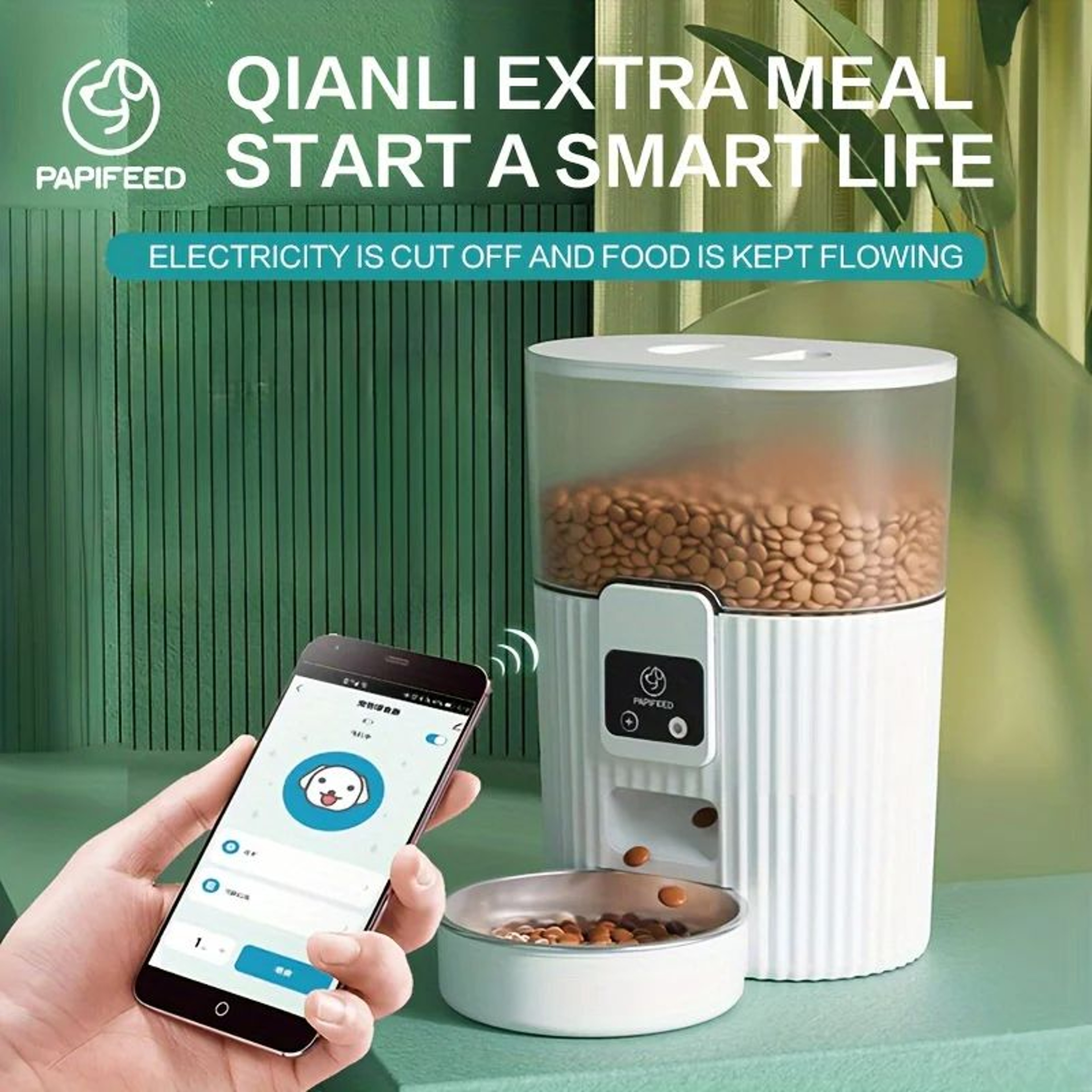 Smart Automatic Cat  Dog Feeder WiFi Remote Pet Food Dispenser With Fixed Meal Timer 7