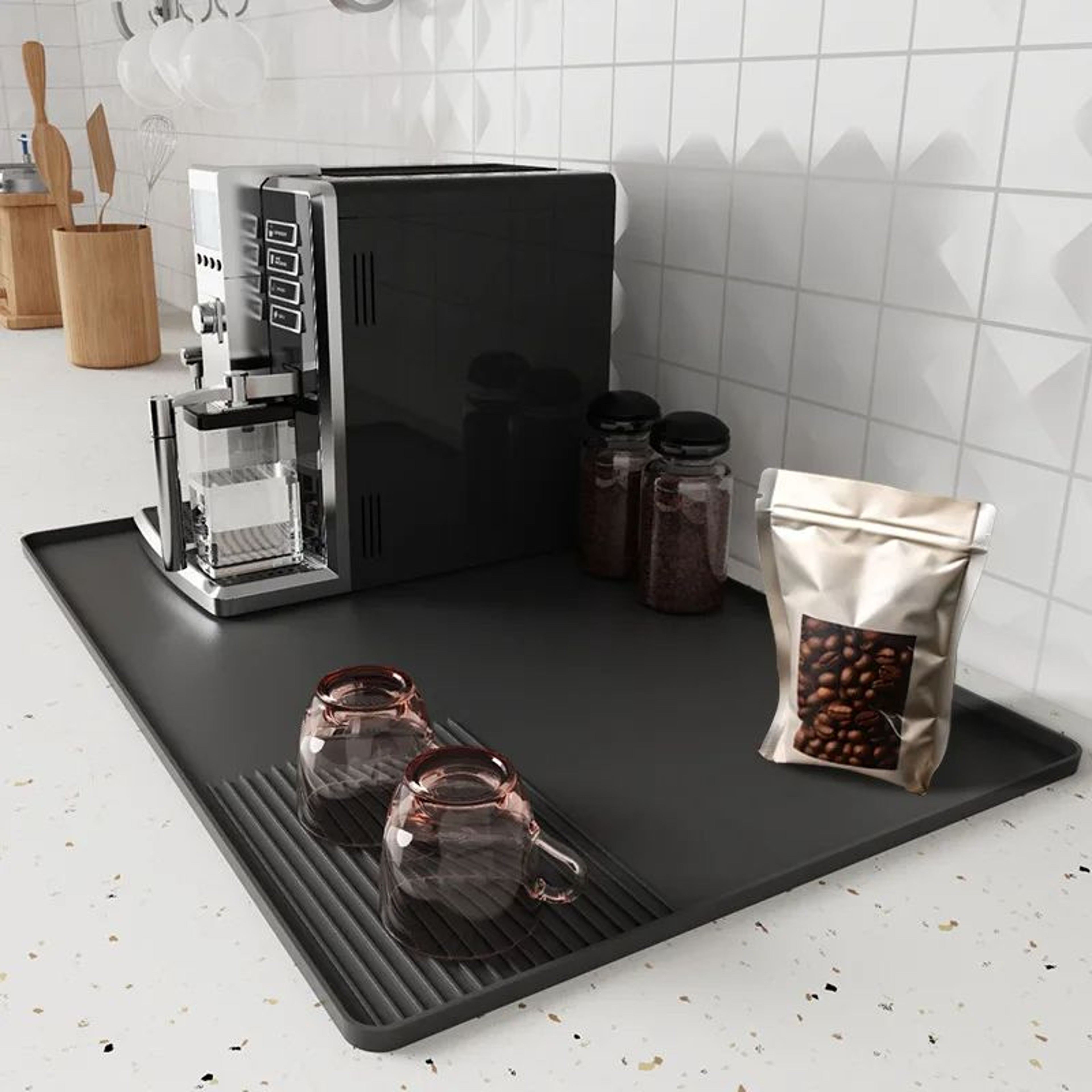 Multi Functional Silicone Coffee Mat Non Slip Bar Countertop Mat For Mess Free Essential Coffee Sta 7