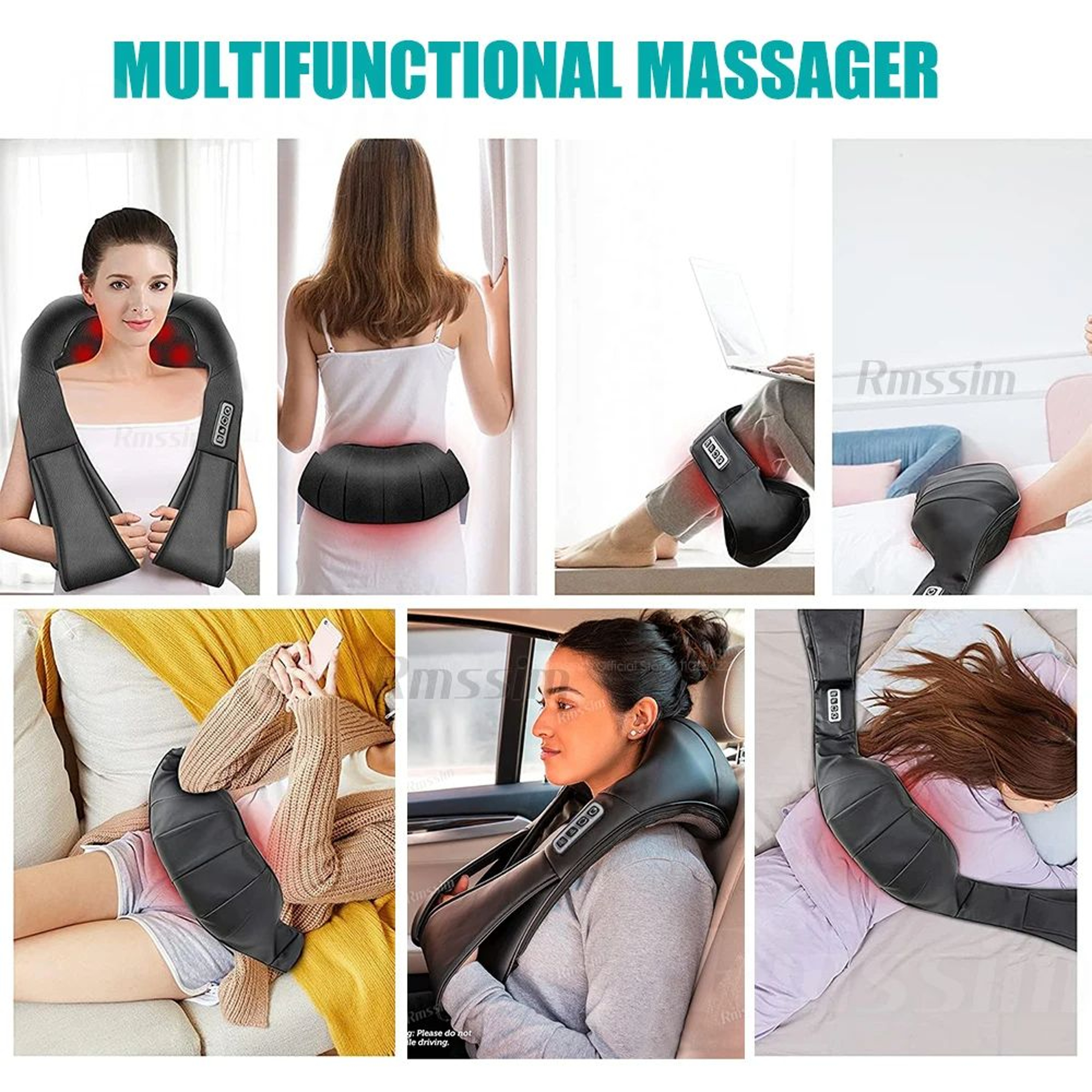 Deep Kneading Shiatsu Neck And Shoulder Massager Heated Back Pillow For Full Body Pain Relief Elect 4