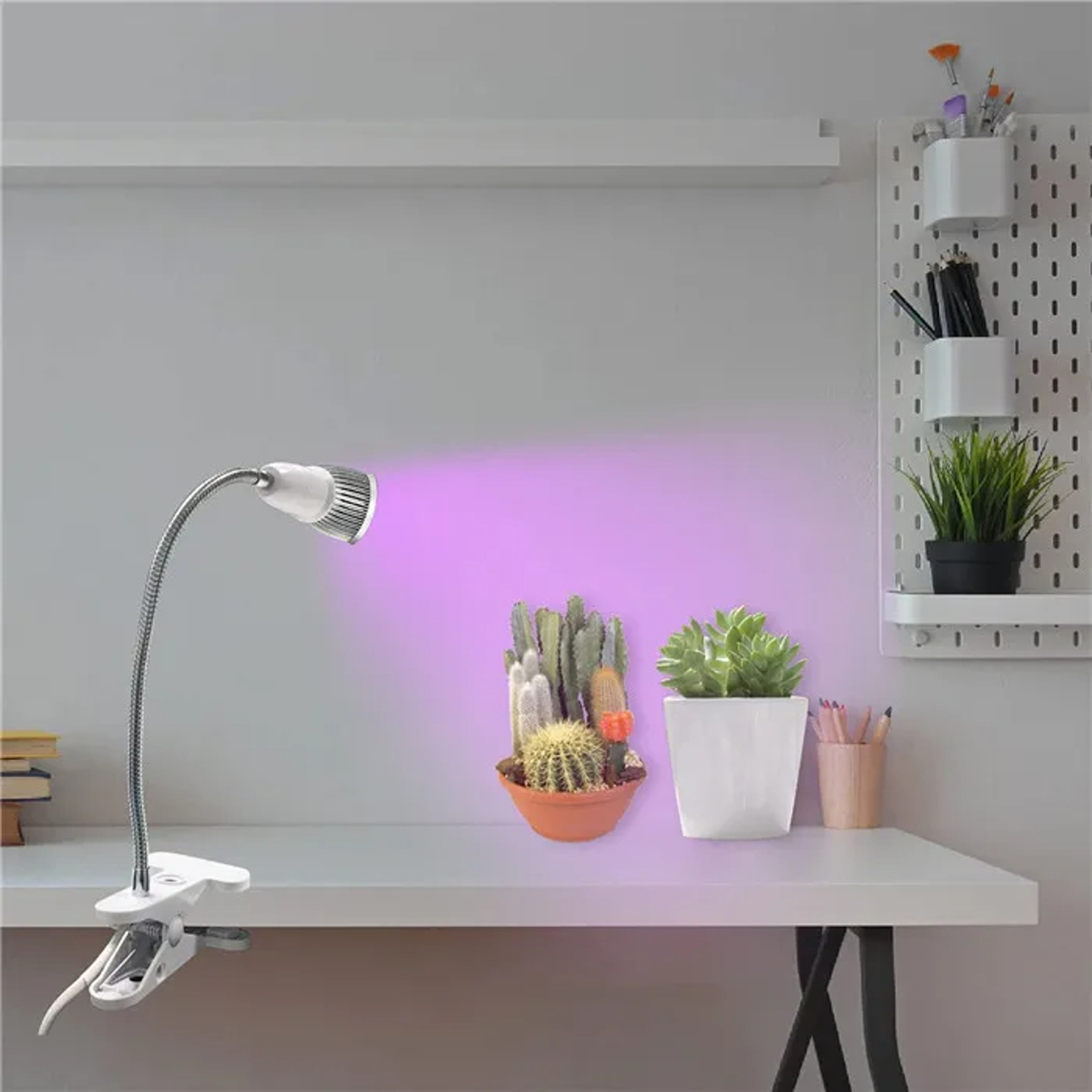 Flexible Gooseneck Desk Lamp Holder 360 Rotating E27 Light Base For SingleDouble Bulb Socket ClipOn 0
