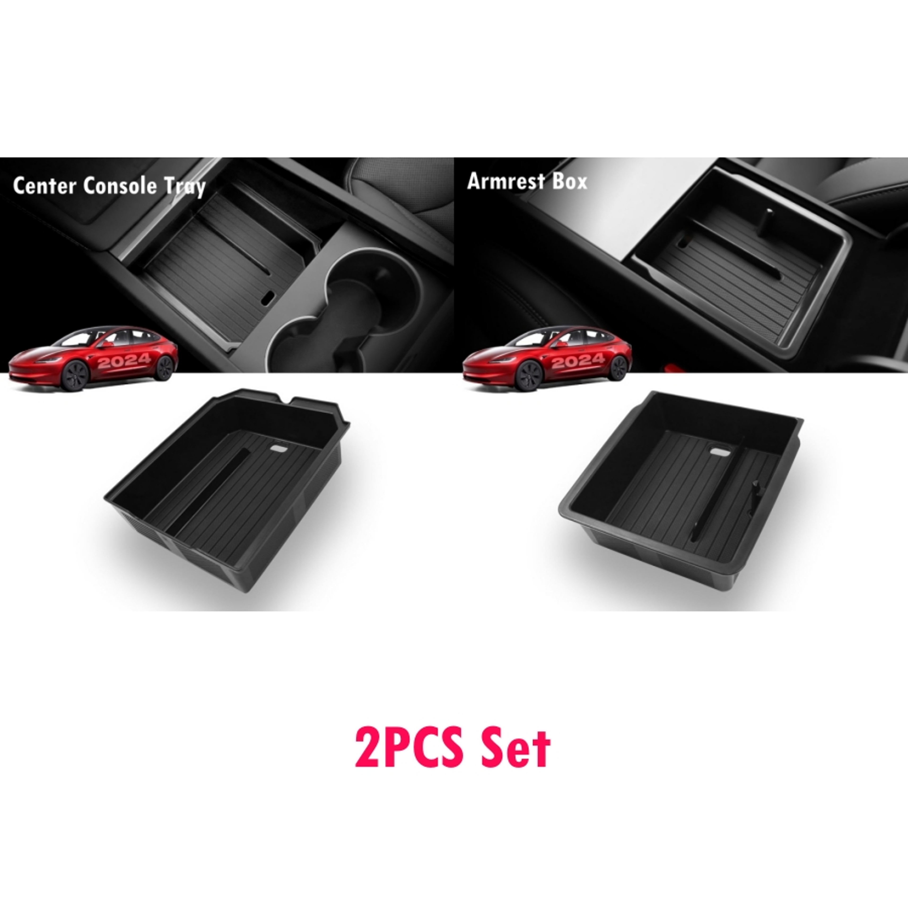For Tesla Model Y Juniper & Model 3 Highland ABS Center Console Organizer Tray Armrest Storage Box Accessories fot Tesla – view 9
