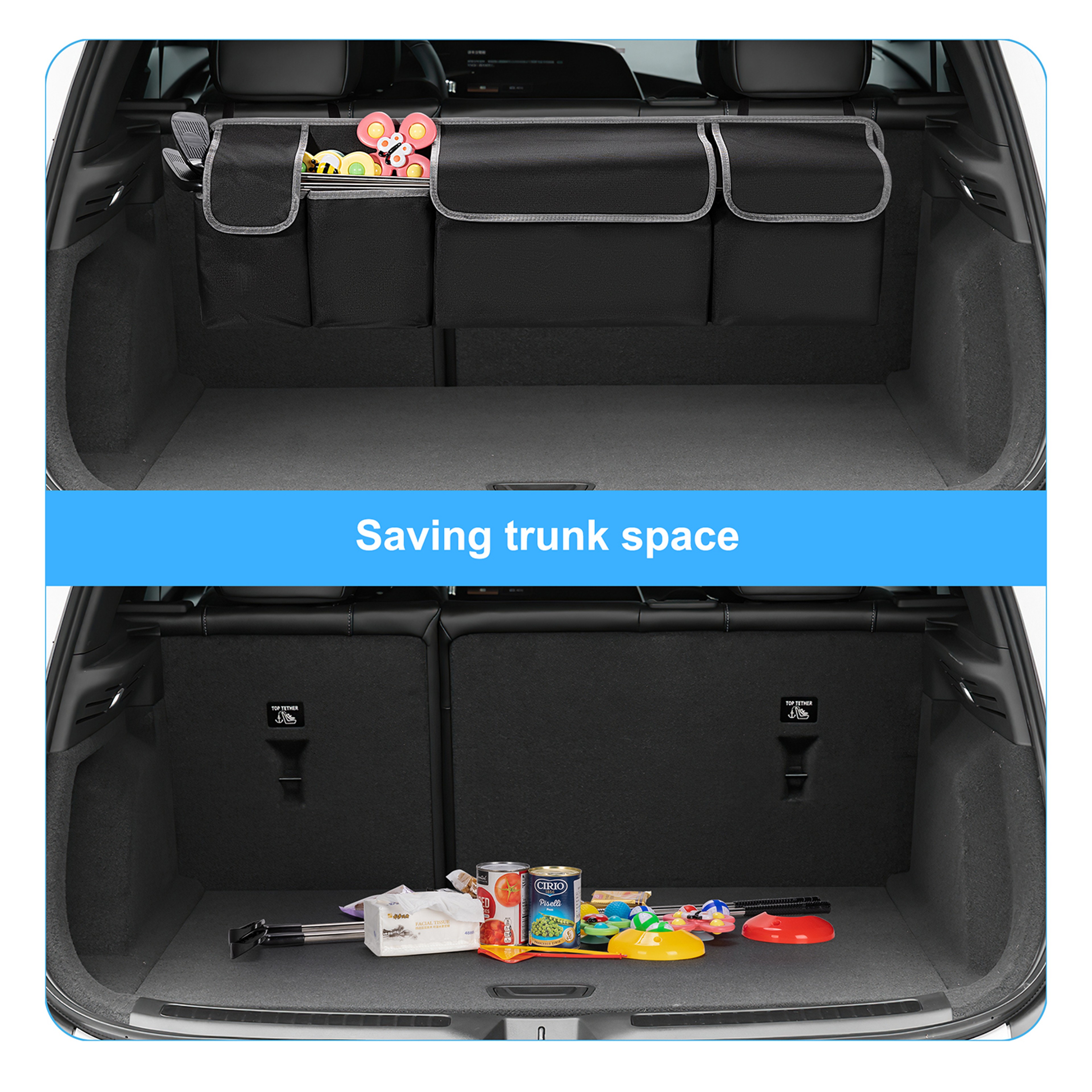 Backseat Hanging Car Trunk Organizer for SUV & Truck, Rear Seat Storage Bag with 4 Pockets, Universal Fit for SUV, Truck – view 6