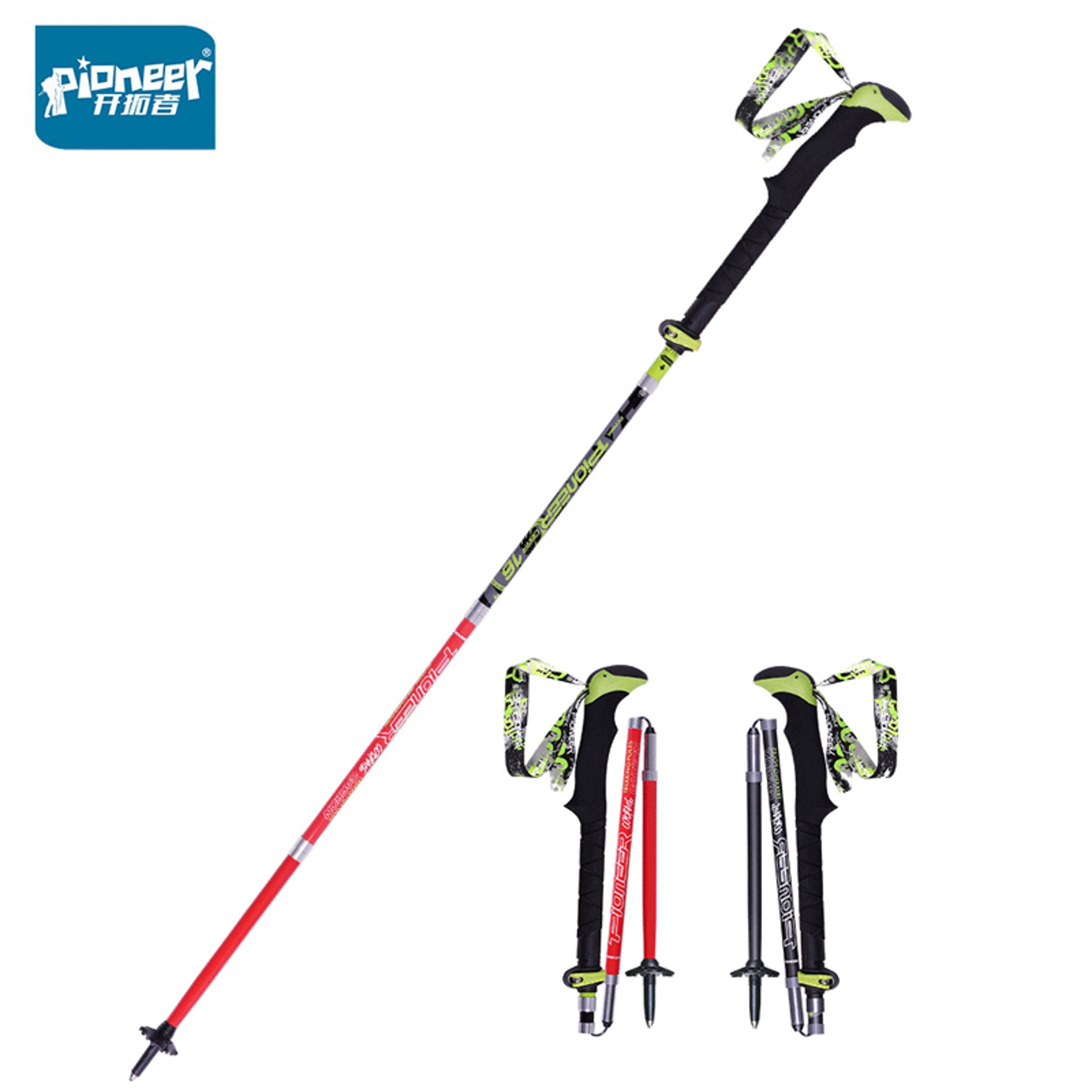 Ultralight Folding Trekking Poles Carbon Fiber Hiking Pole Pioneer Quick Lock Walking Stick for Outdoor Running and Race – view 1