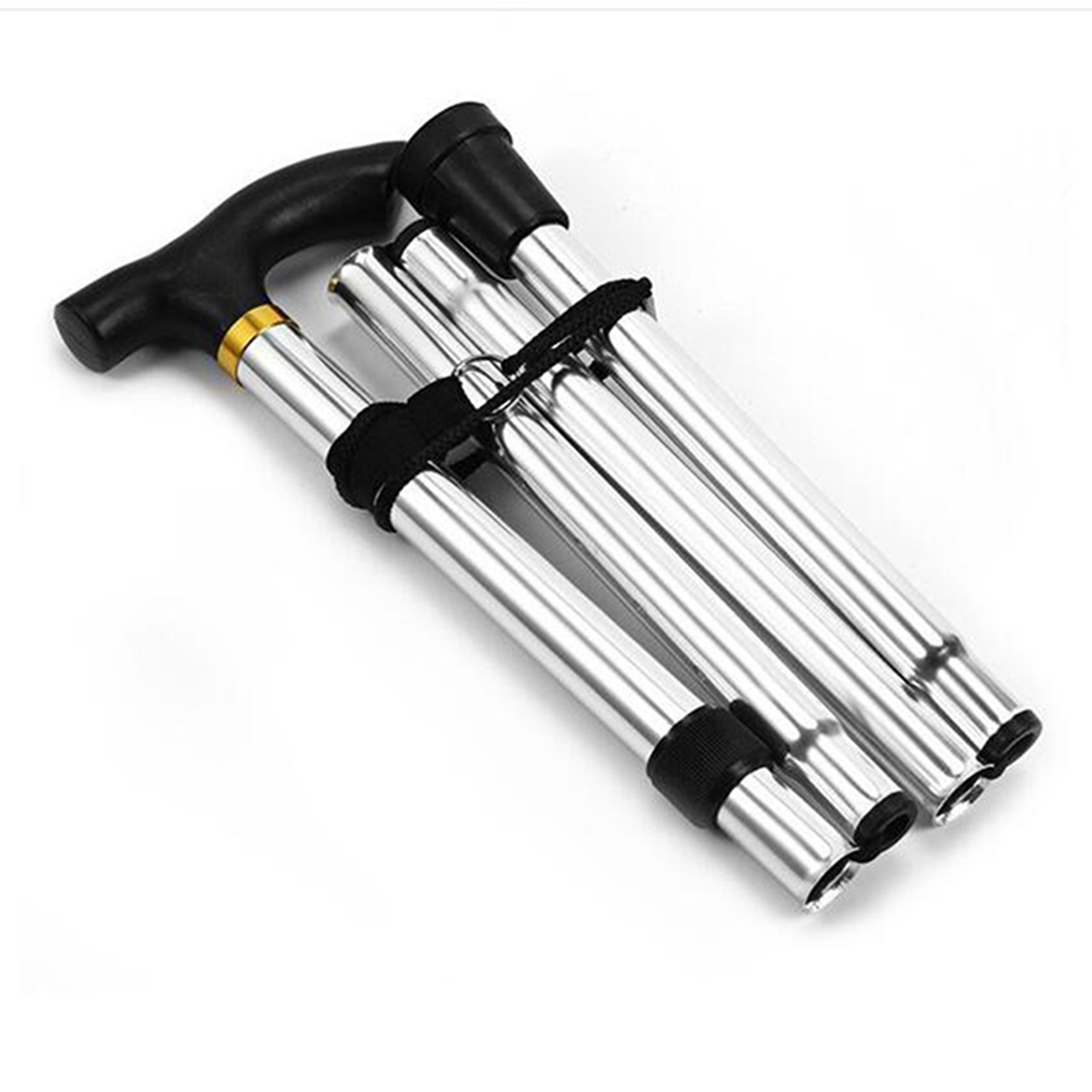 Folding Cane Crutches Pole for Elderly, Telescopic Walking Stick Outdoor Hiking, Trekking Poles Aluminum Alloy Metal – view 4