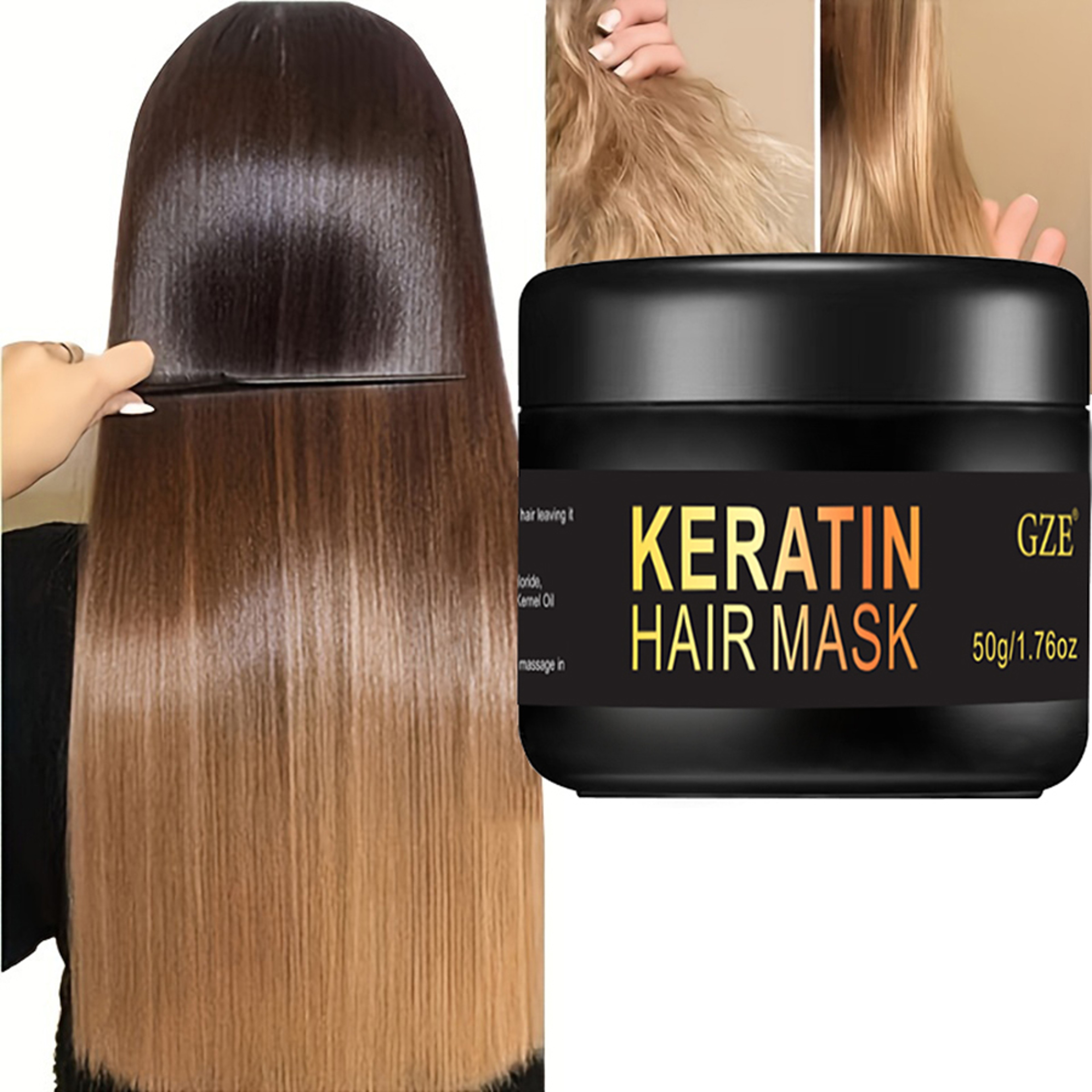 Biotin Protein with Castor Oil Hair Mask, Vitamins Keratin Deep Conditioner, Repair Treatment for Dry Damaged Color Hair – view 1
