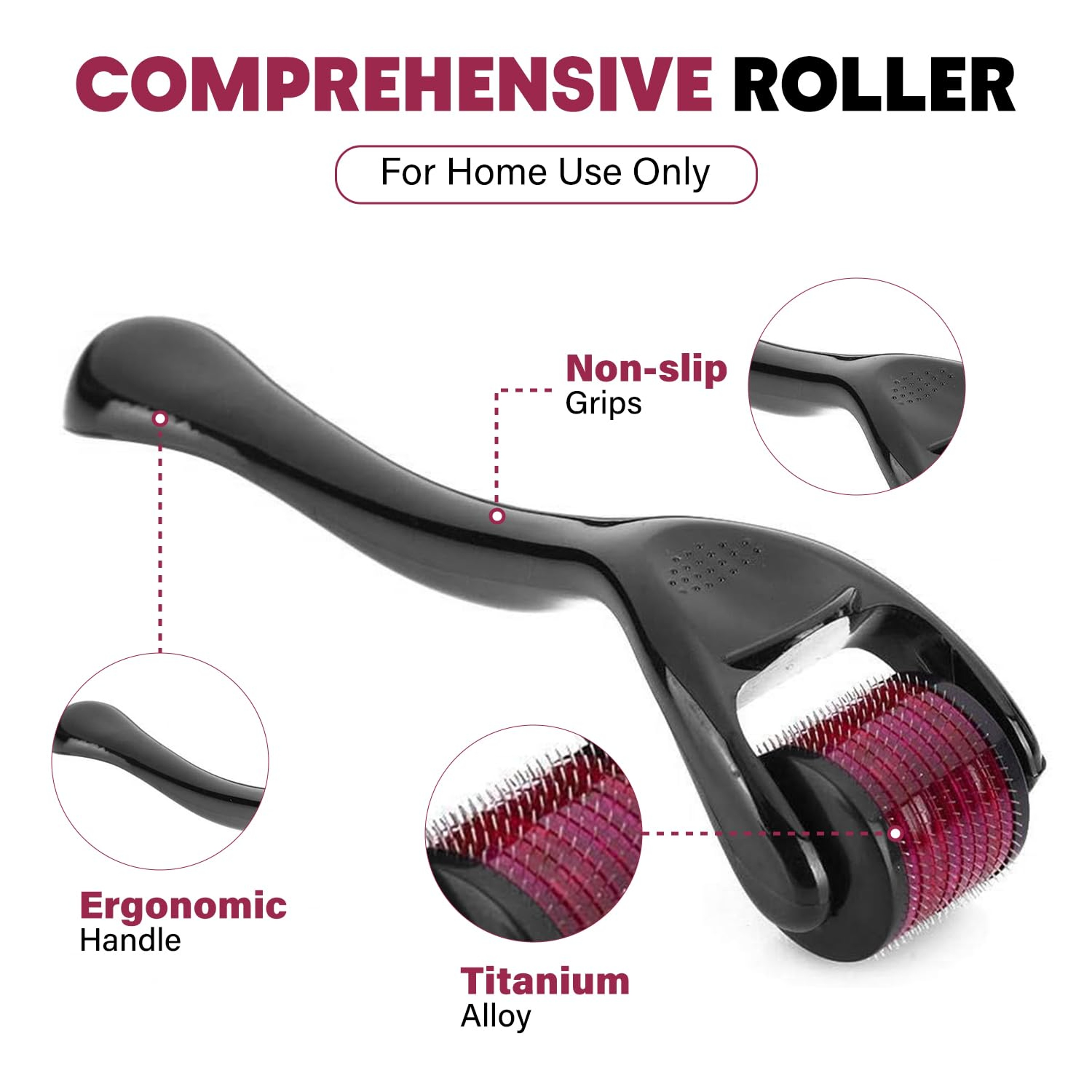 Professional Titanium Micro Needling Roller Derma Roller Dermaroller Hair Regrowth & Beard Growth Therapy – view 1