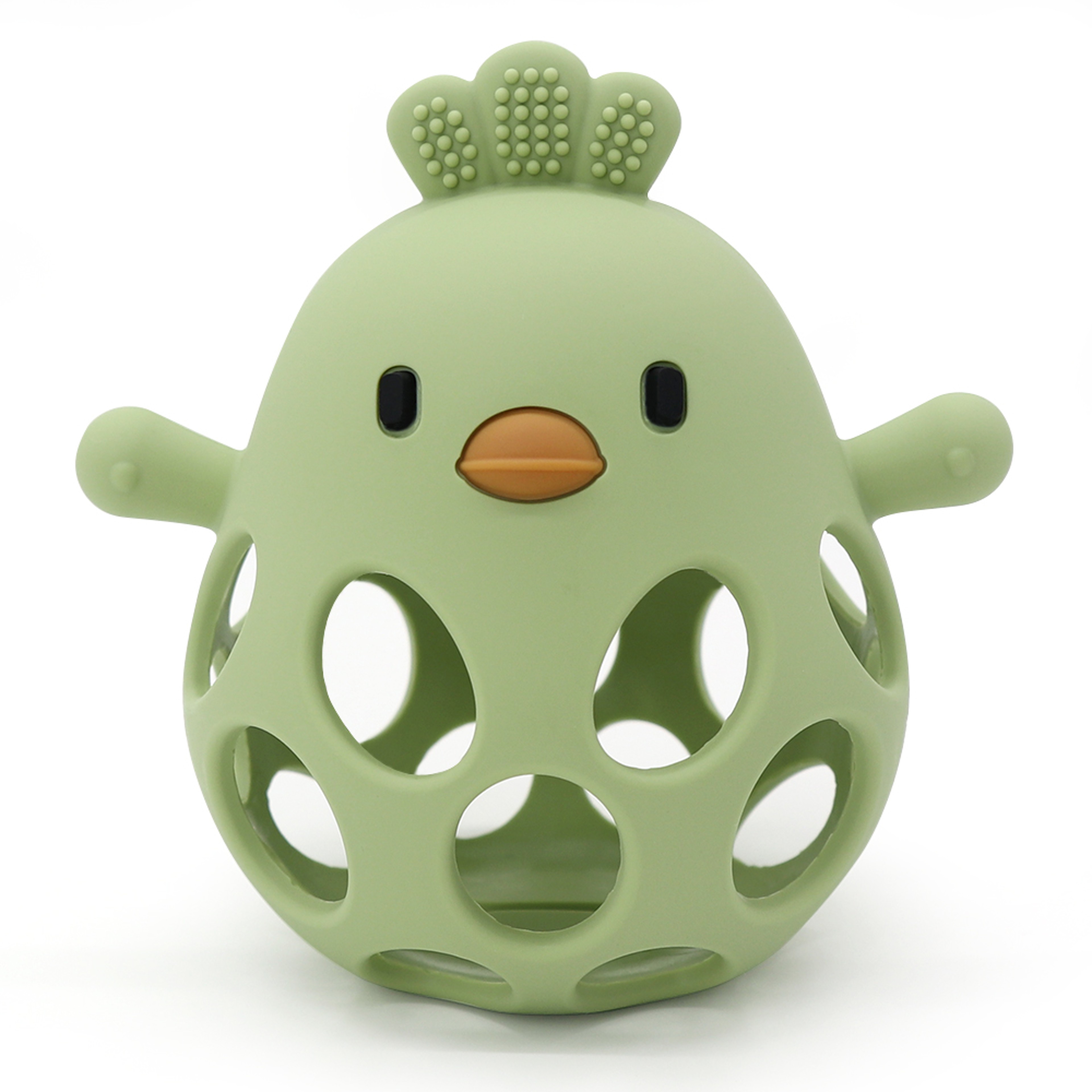 Baby Silicone Teether Toys Cartoon Chick Shape For Chewing Training Hollow Design For Easy Grip Soo 9
