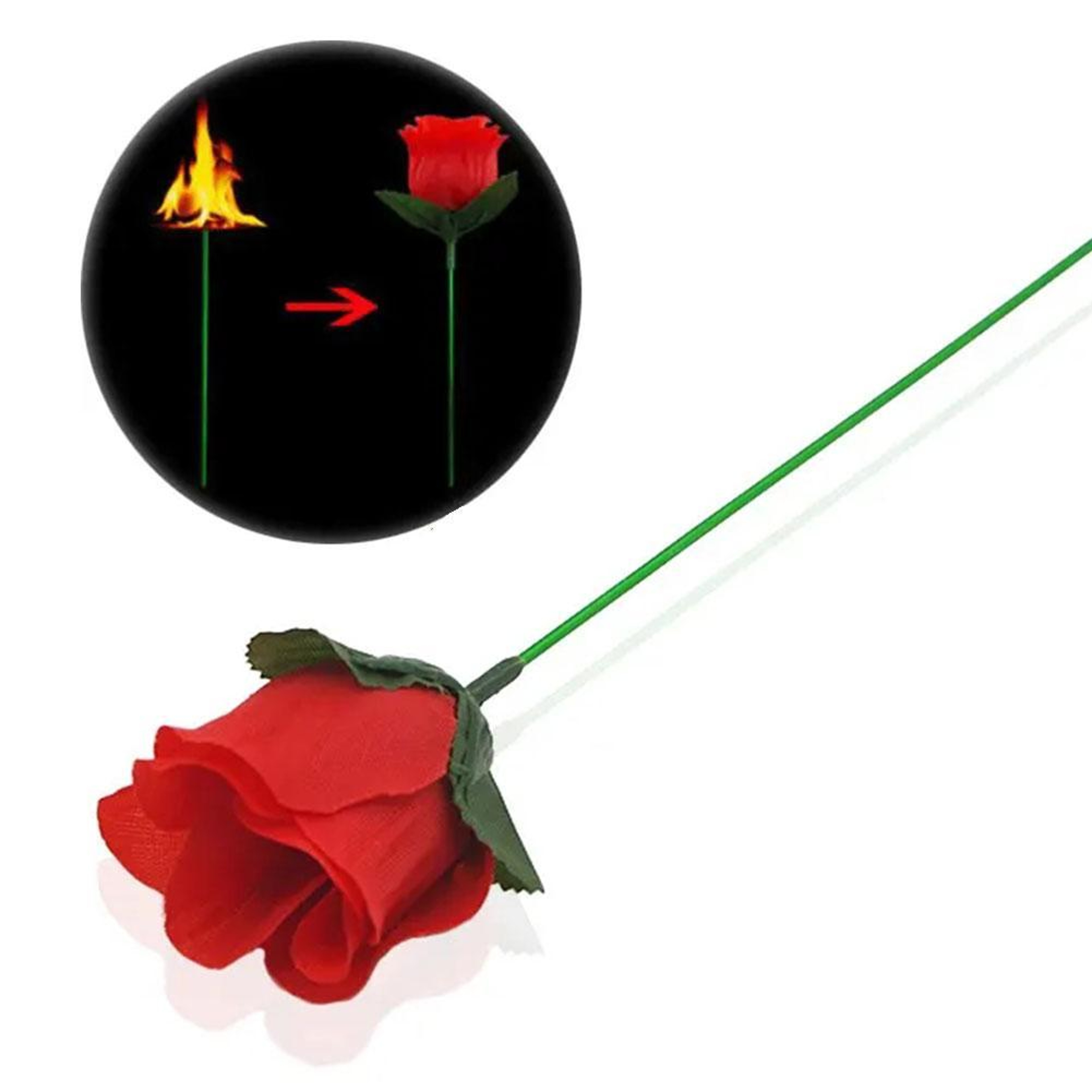 Flame To Rose Magic Trick Professional Torch To Flower Illusion Prop For Magicians Stunning Bar Tri 1