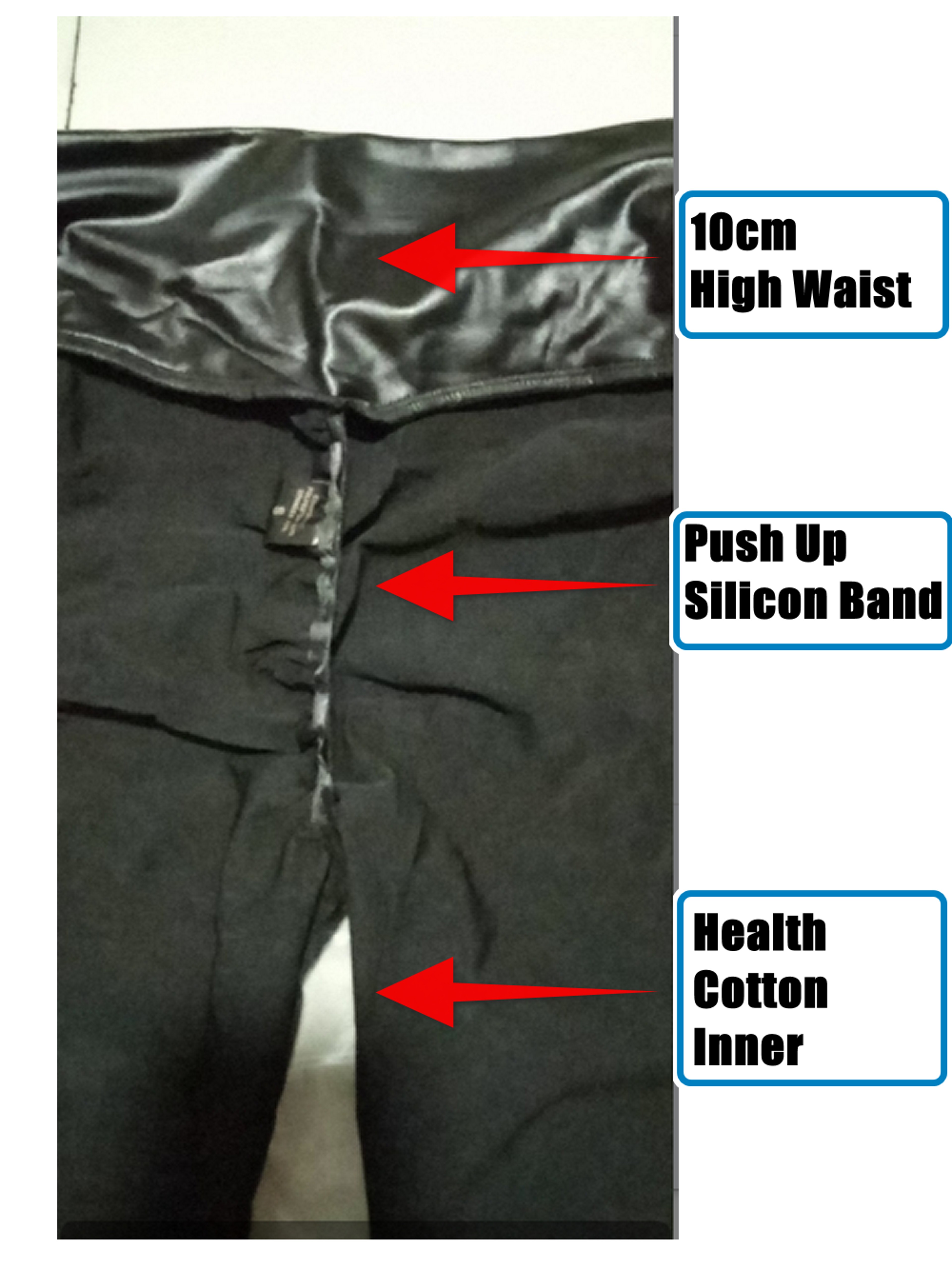 Butt Lifting Leggings for Women, High Waisted Faux Leather, Silicone Pull Up Band, Stretchy Tummy Control Ass Pants – view 2