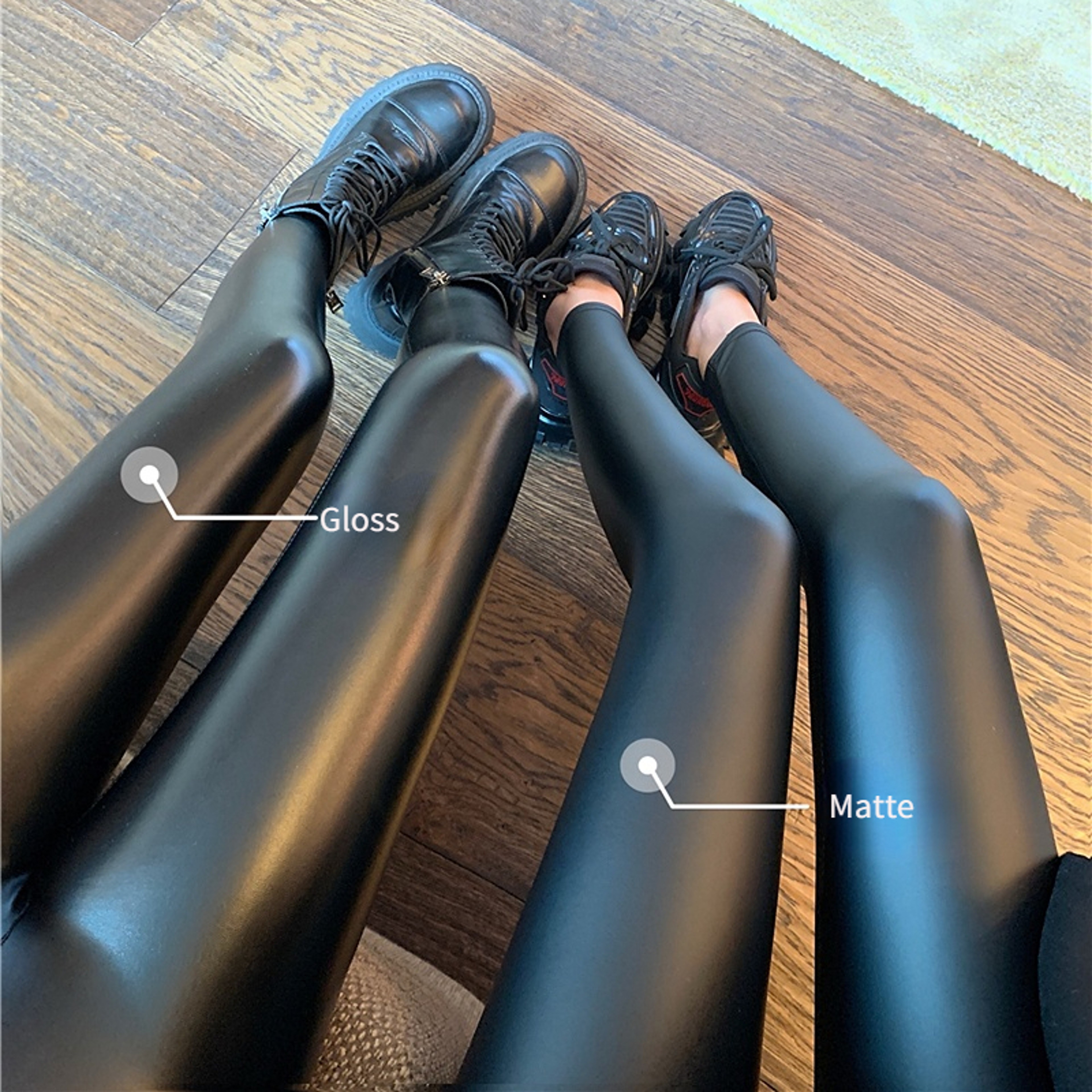 High Waist Sexy Leather Leggings, Gloss Matte PU Pants, Push Up Fitness Tight, Womens Outwear – view 6
