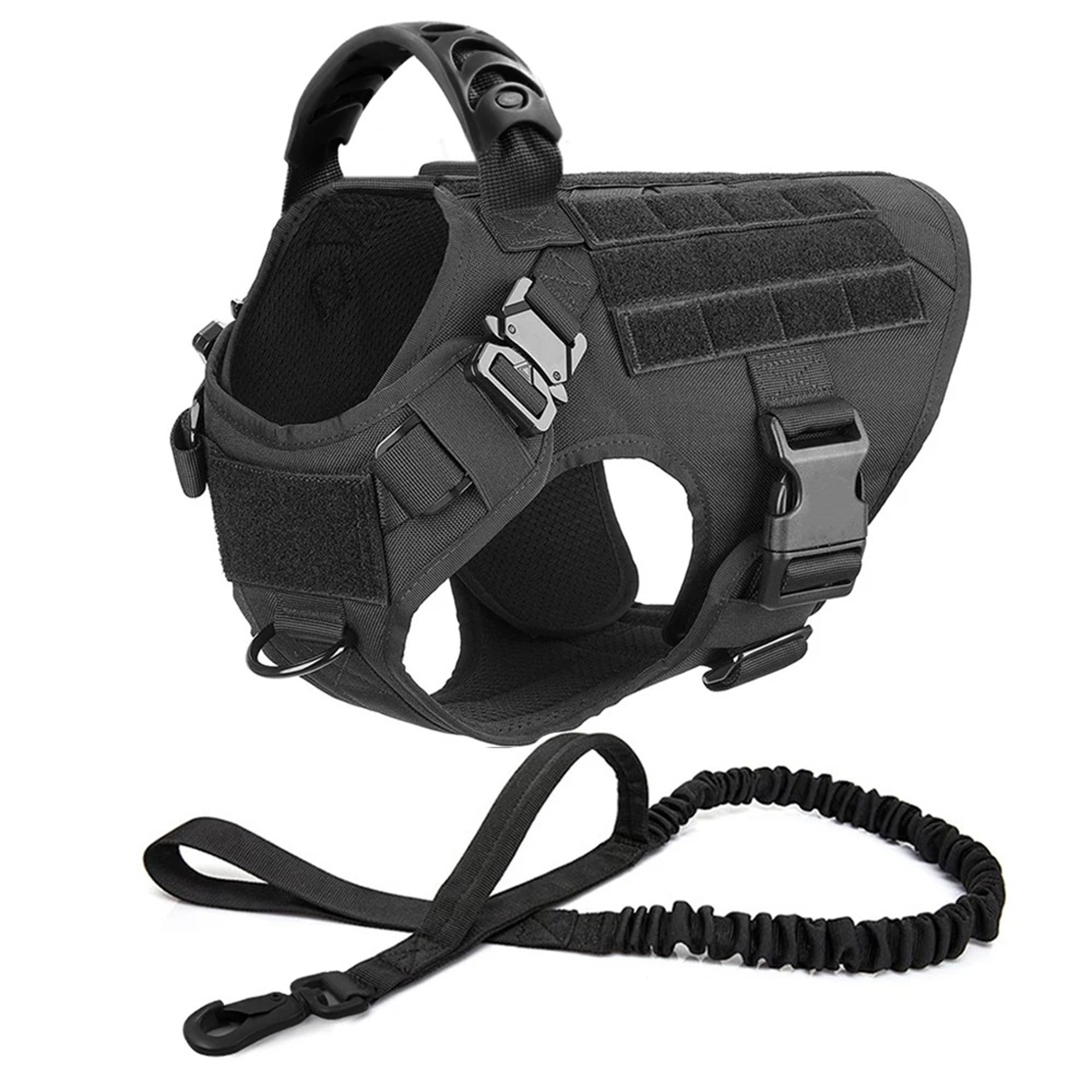 MilitaryGrade Large Dog Harness  Leash Set  Tactical Training Vest For German Shepherds  K9s 7