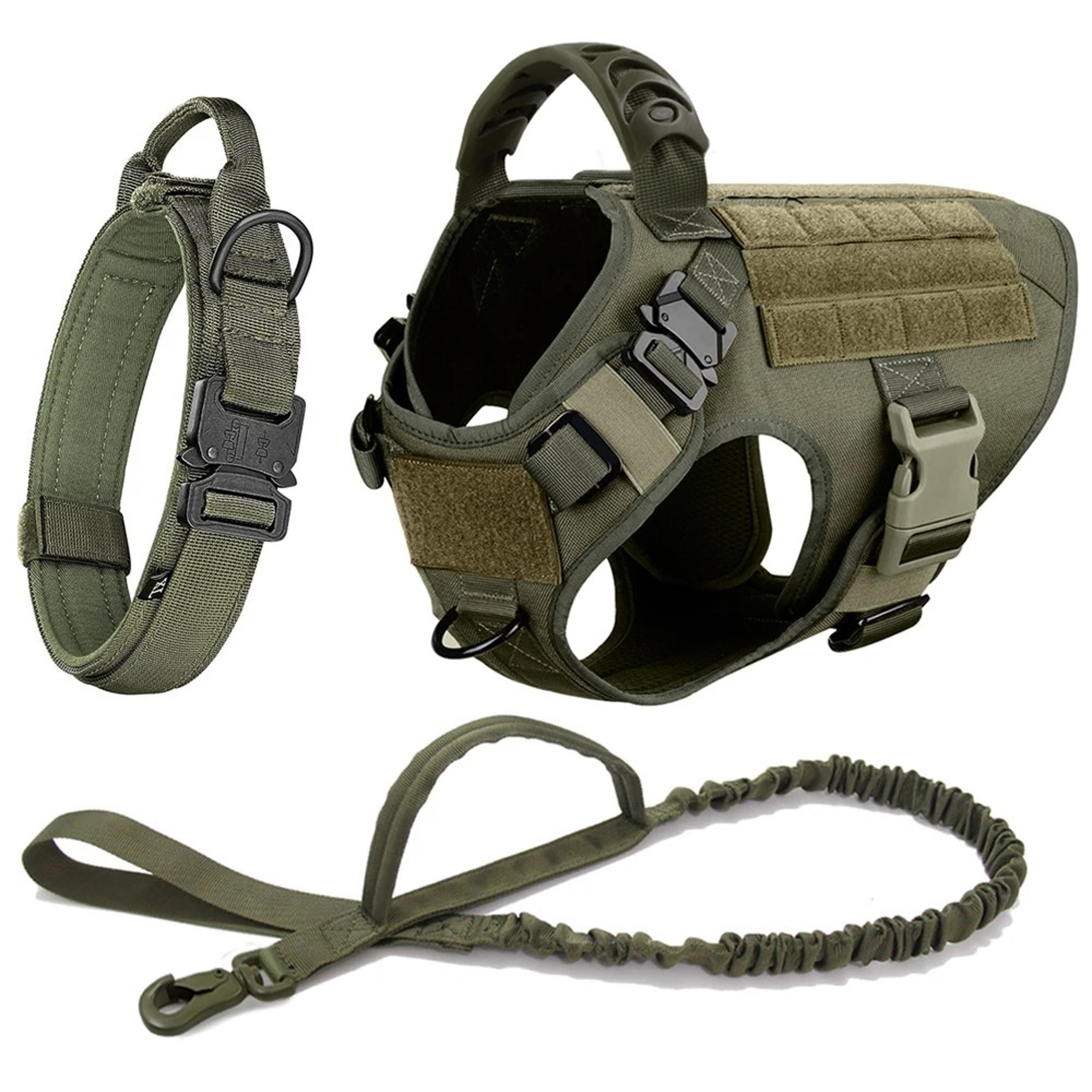 MilitaryGrade Large Dog Harness  Leash Set  Tactical Training Vest For German Shepherds  K9s 9