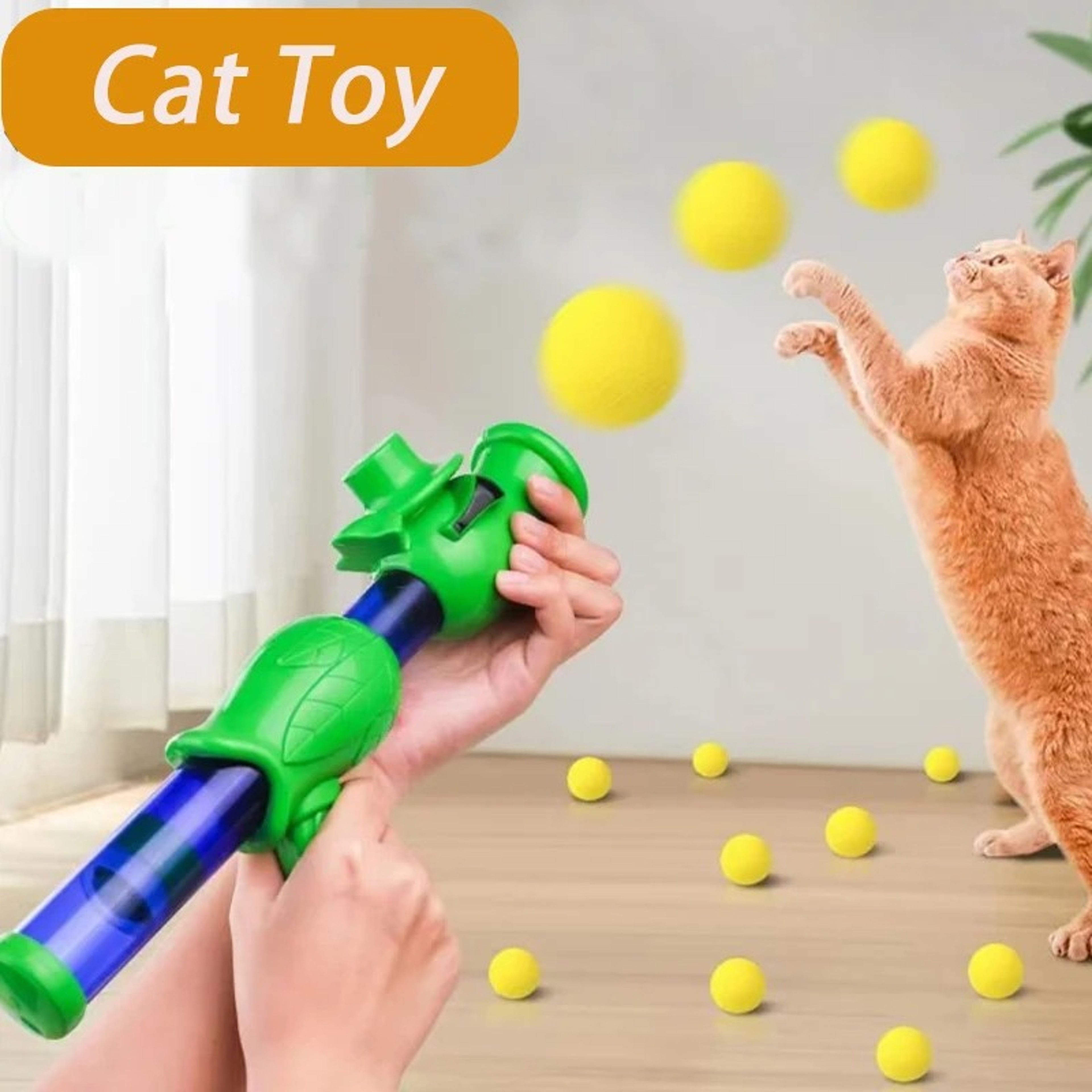 Interactive Cat Toy Set with Ball Launcher & Plush Balls – Durable Pet Play Kit – view 6