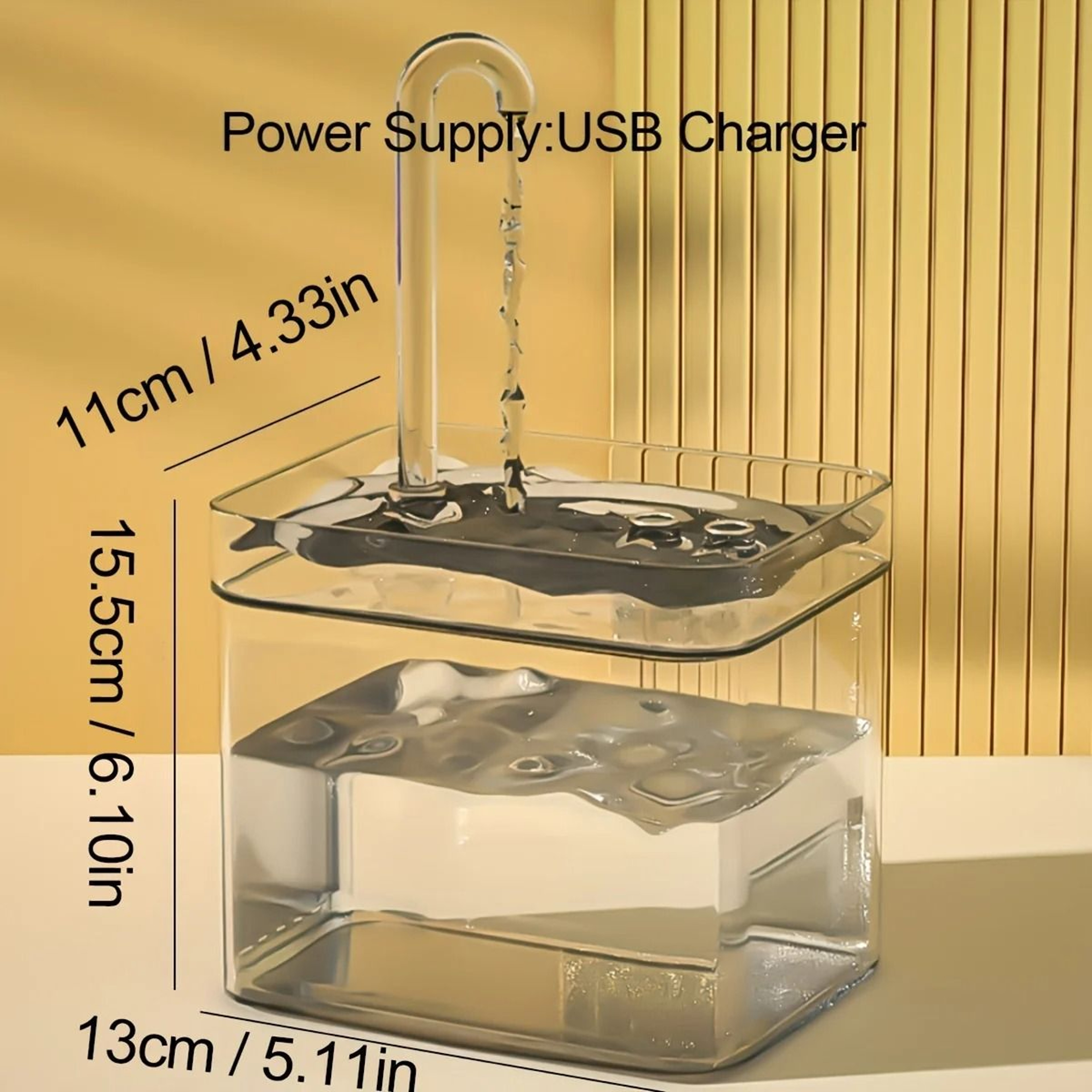 Cat water fountain with burnout prevention pump