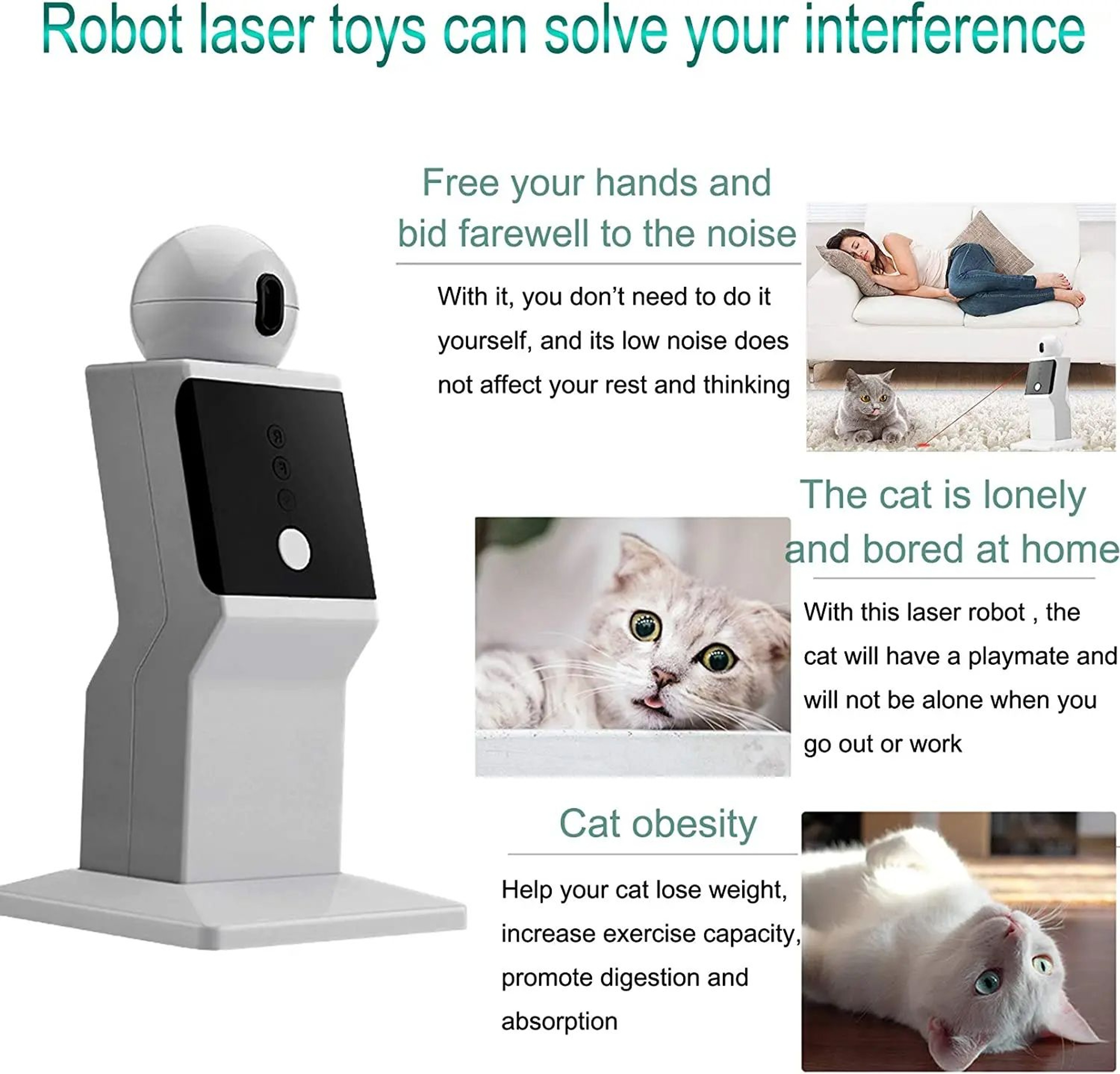 Cat Laser Toy Automatic Random Moving Interactive Red Dot Toy For Cats Kittens Dogs Indoor Use 3