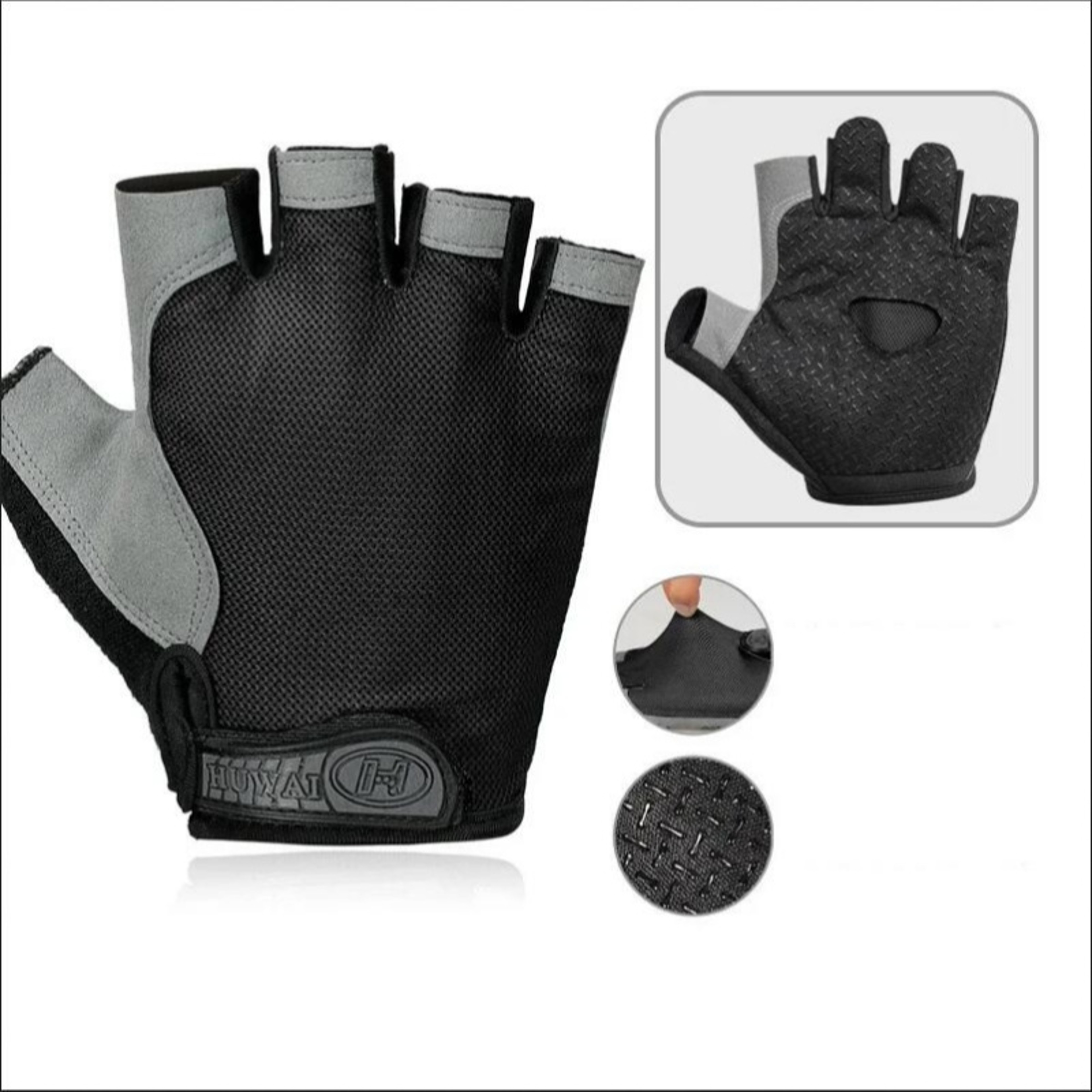 Gym Gloves Fingerless Gloves Anti-Slip Shock-Absorbing Breathable Gloves for Training Lifting Weight Cycling Performance – view 1