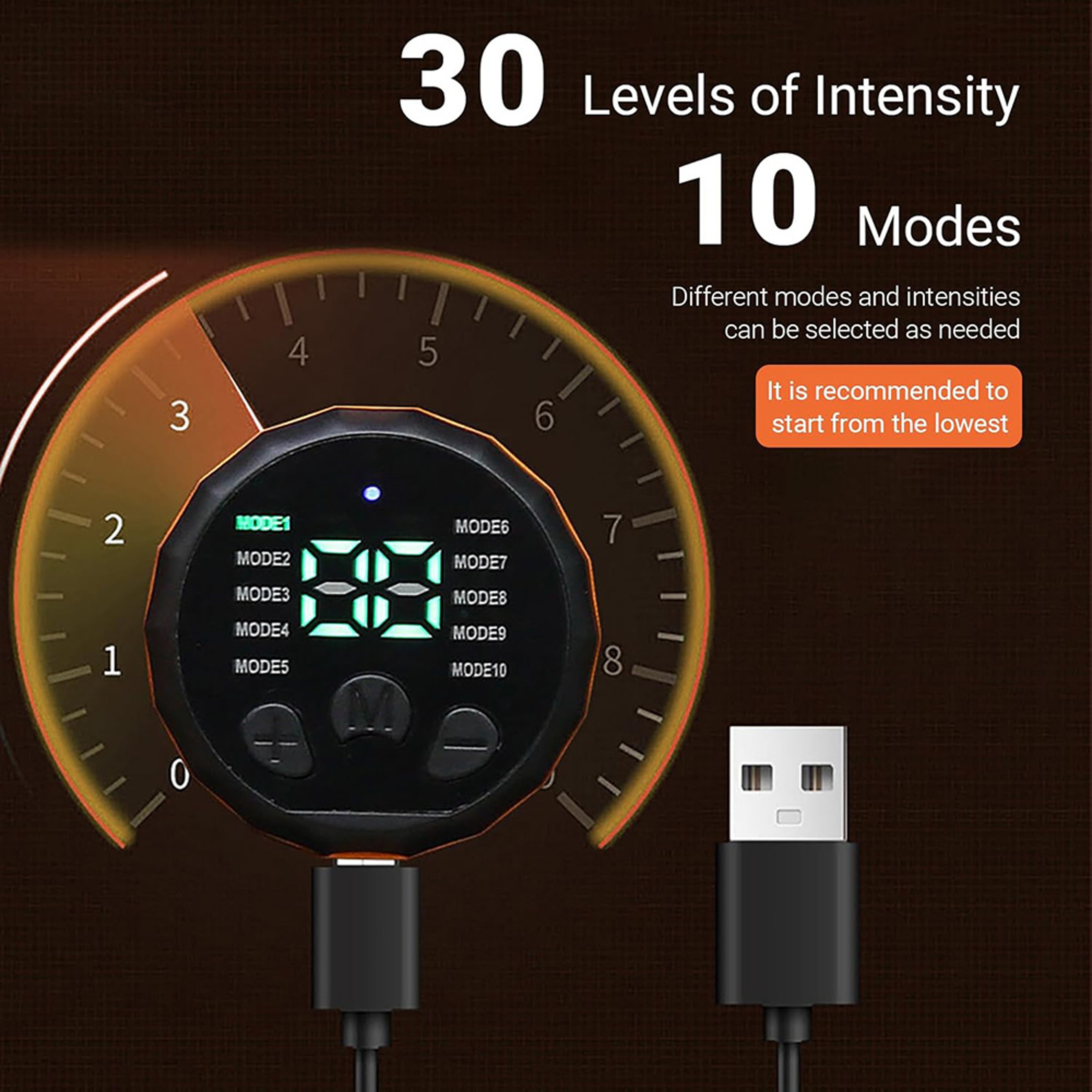EMS Muscle Stimulator Ab Trainer, Smart Abdominal Toning Belt USB Charge, Body Massager Weight Loss Fitness Equipment – view 2