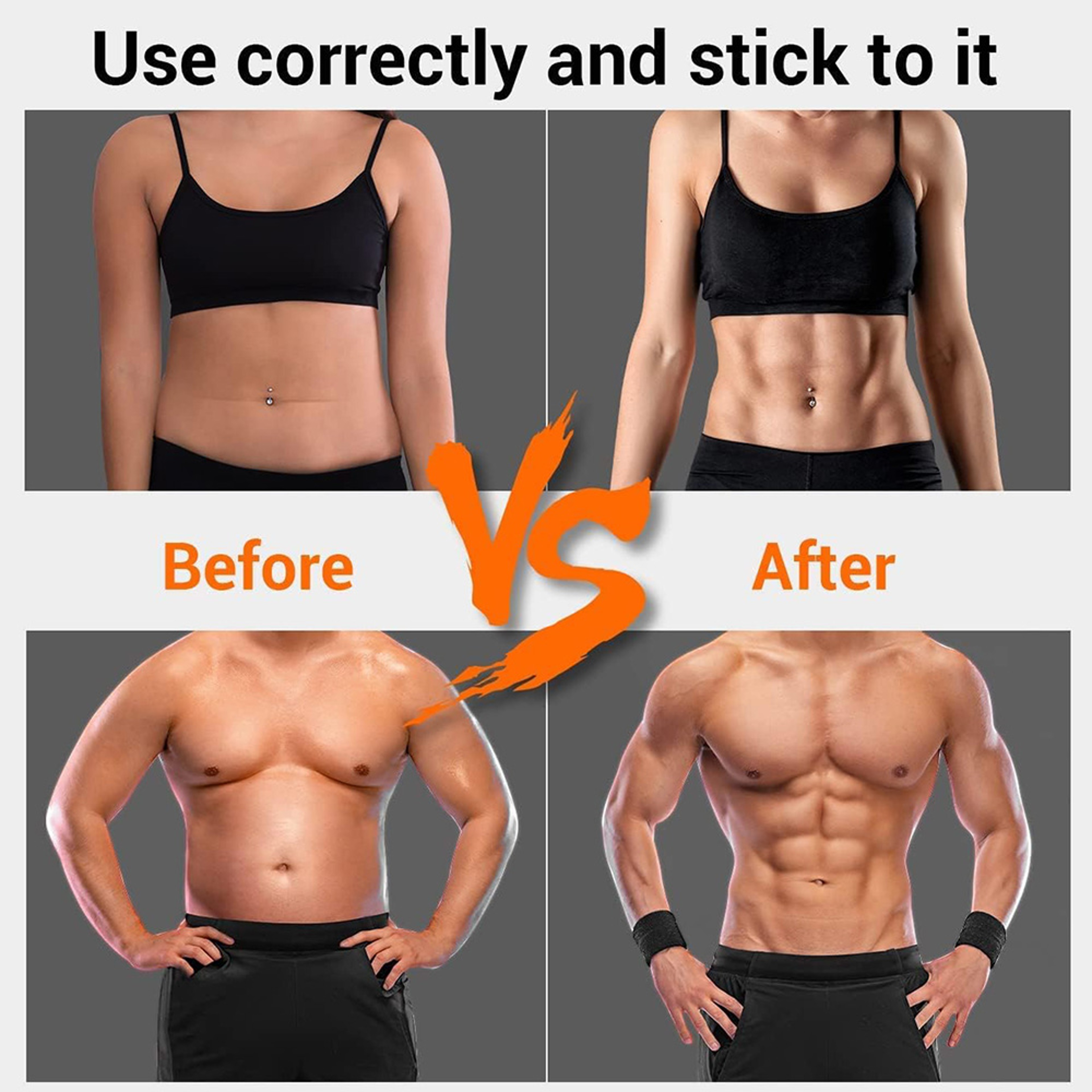 EMS Muscle Stimulator Ab Trainer, Smart Abdominal Toning Belt USB Charge, Body Massager Weight Loss Fitness Equipment – view 6
