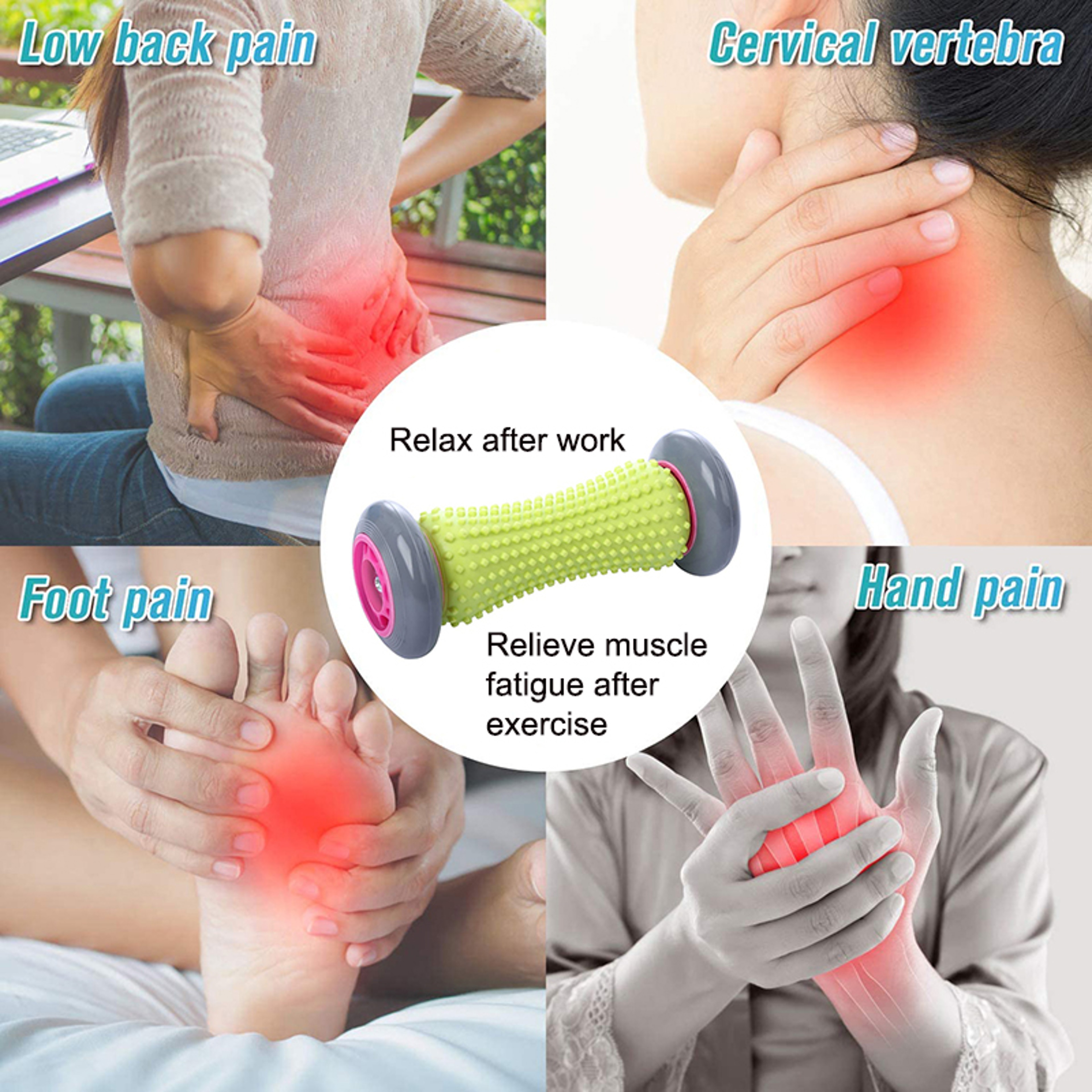 Reflexology Foot Massager Roller, Heel Arch Pain Therapy, Trigger Point Deep Tissue Recovery – view 2