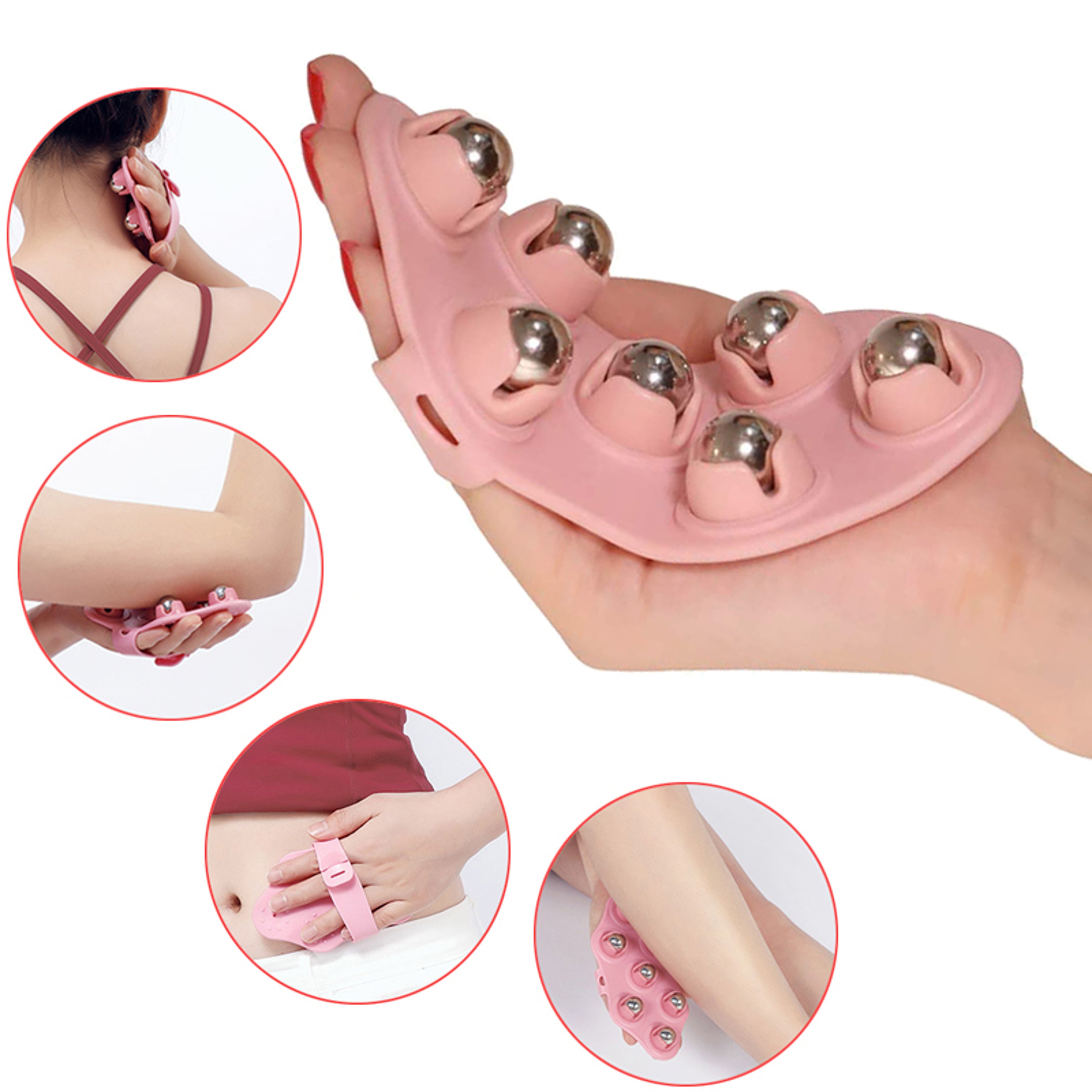 Meridian Stovepipe Brush AntiCellulite Body Massage Roller Ball Glove For Neck Back Shoulder Leg Pa 0