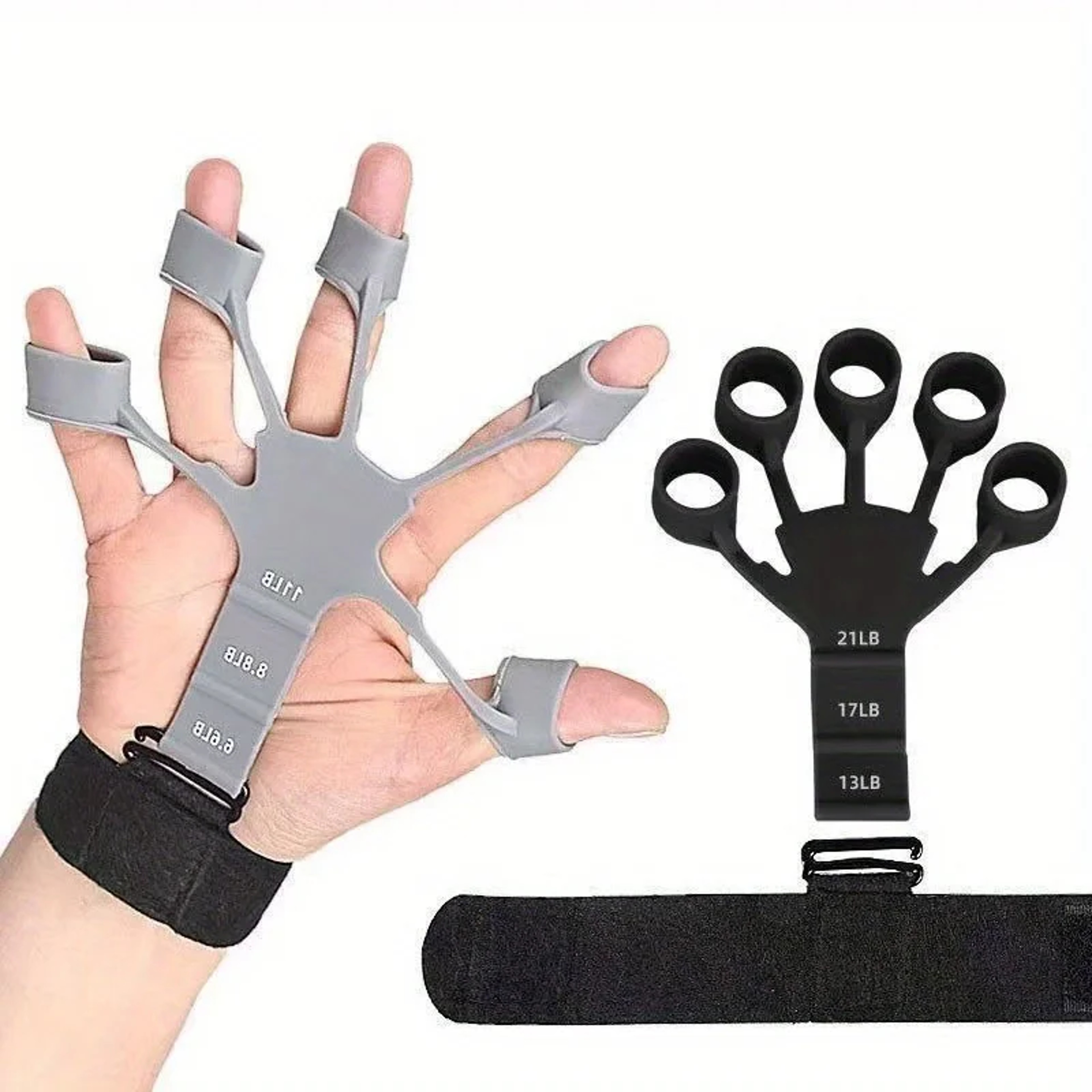 Portable Hand Exercise Tool, Adjustable Non Slip Finger Trainer, 5 Finger Grip Strengthener for Basketball – view 2